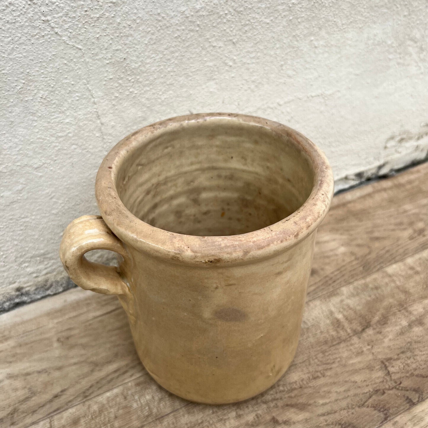 HANDMADE GLAZED YELLOW ANTIQUE CONFIT FISH POT 7 1/4" 1107227 - Fleamarketfrance