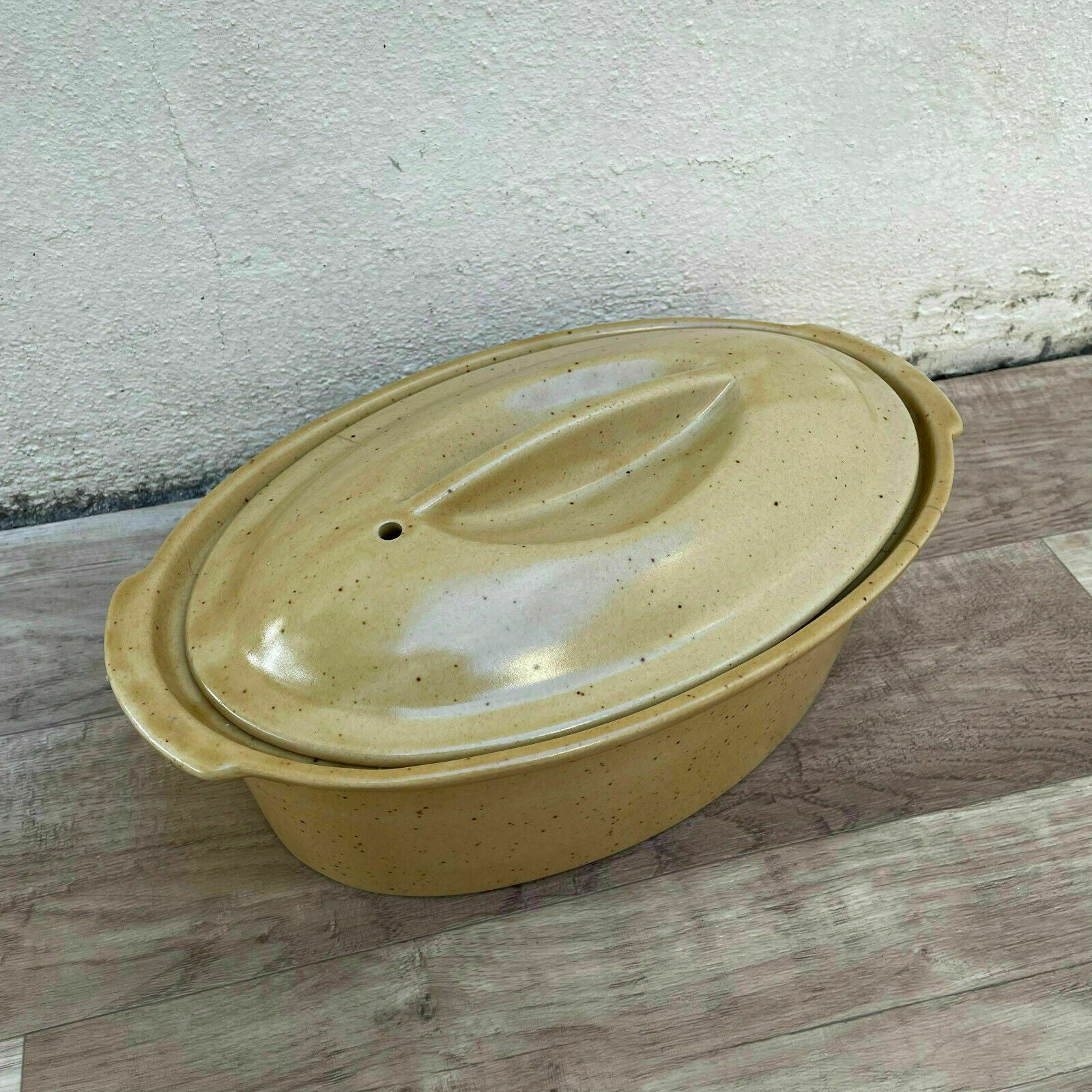 French Digoin Terrine Vintage Clay Casserole Lidded Oval Pottery 2109212 digoin
