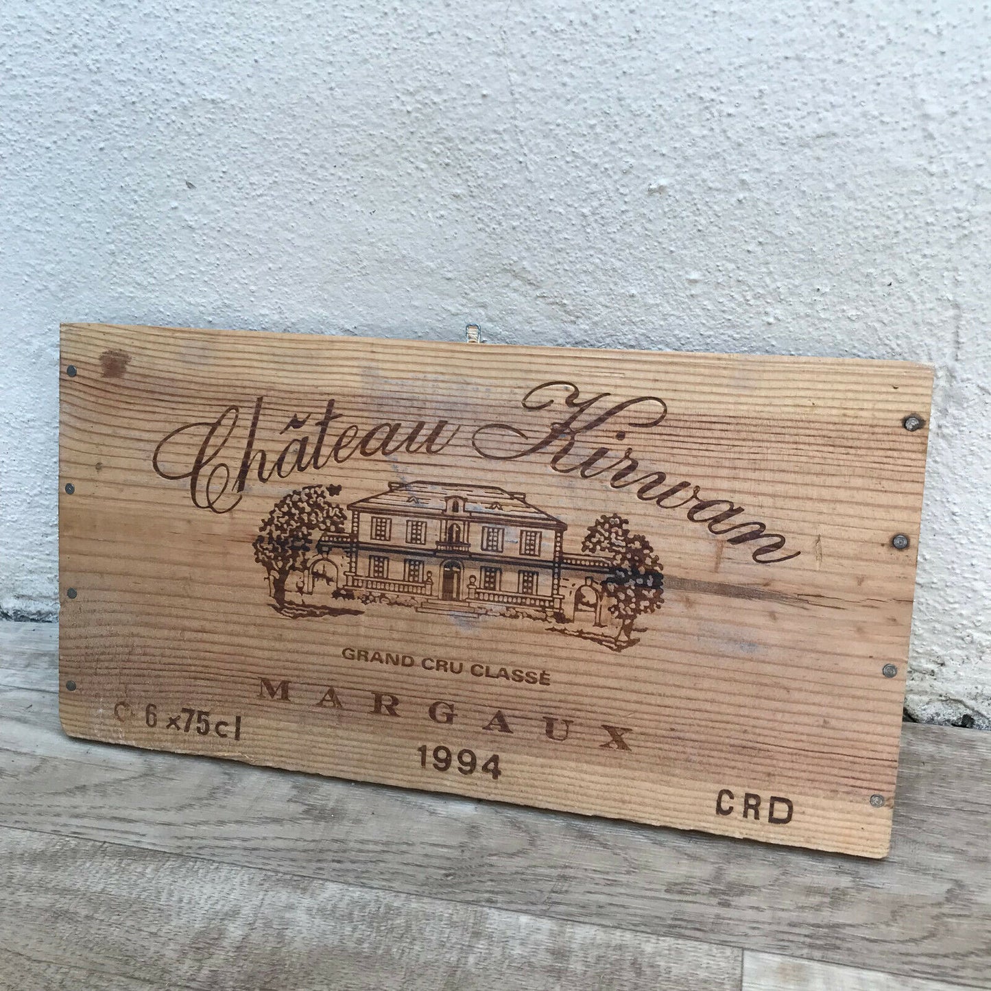 Wine Wood Crate Box Panel Vintage French wall sign KIRVAN 08032214 - Fleamarketfrance