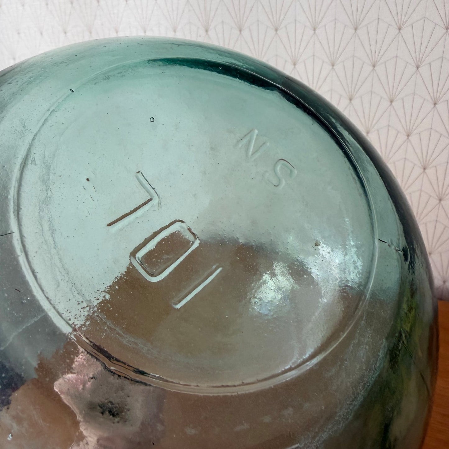 Antique French Dame Jeanne Clear Blue Glass Demijohn Wine Bottle 1107265 Fleamarketfrance