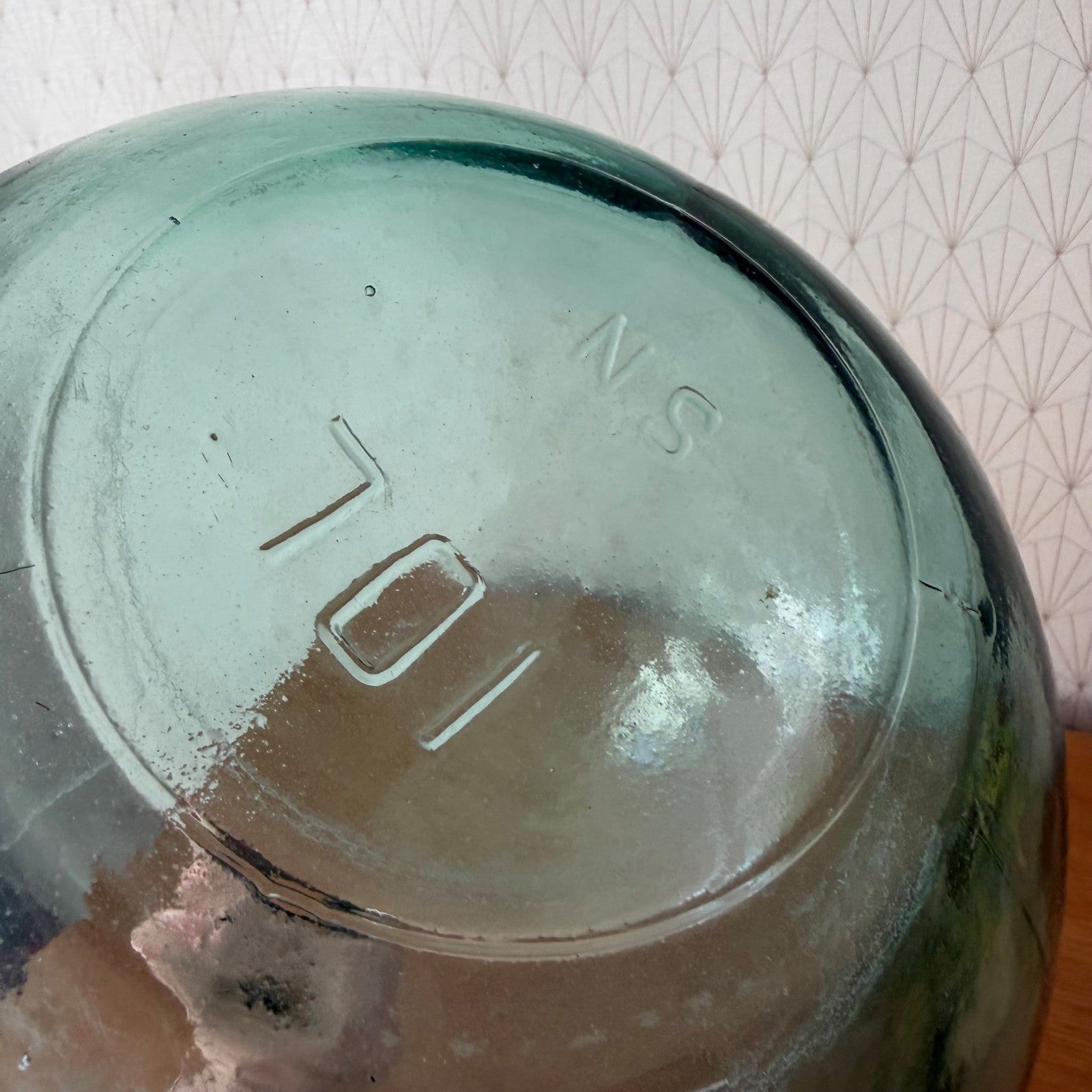 Antique French Dame Jeanne Clear Blue Glass Demijohn Wine Bottle 1107265 Fleamarketfrance