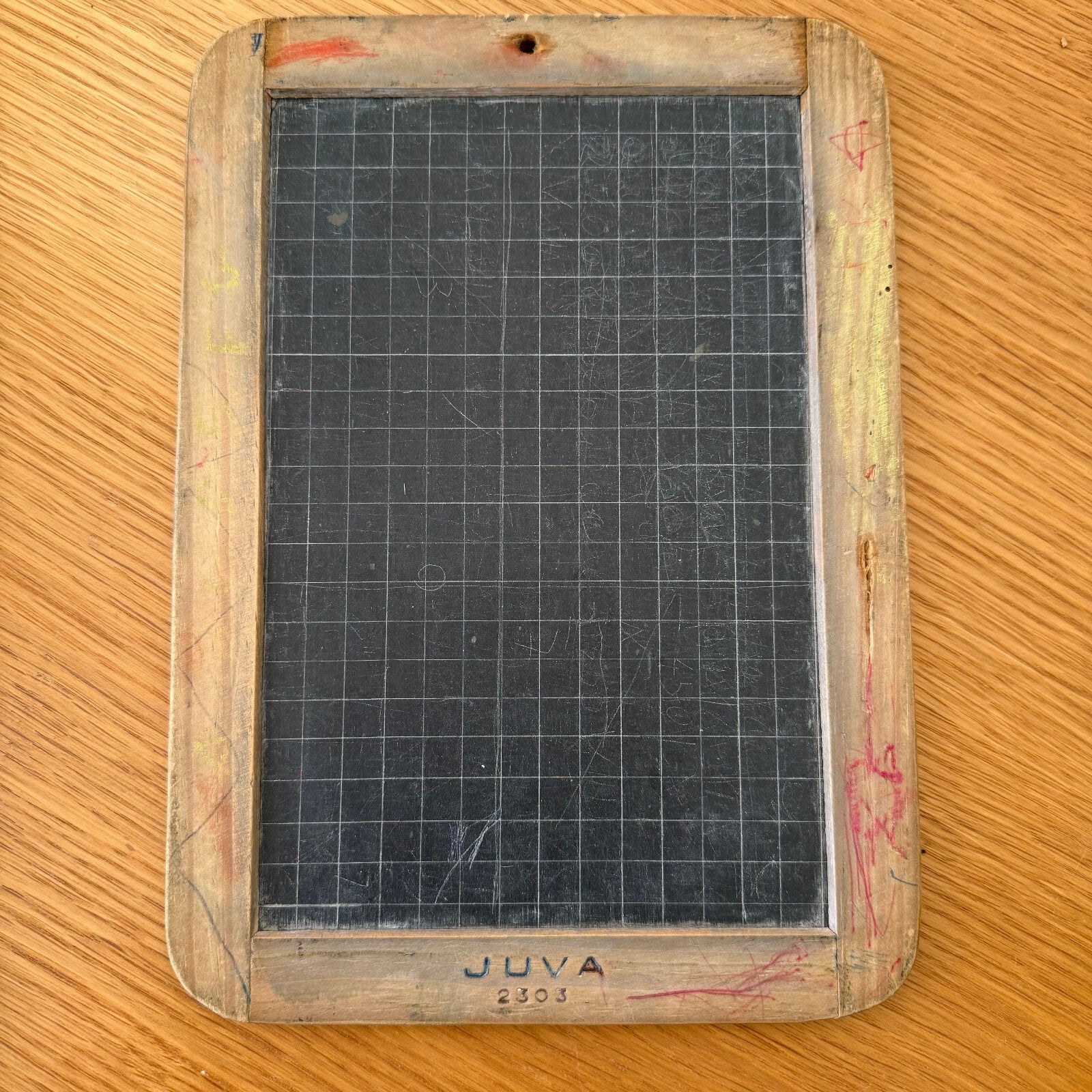 Vintage French School Slate Board JUVA Double Sided Chalk Writing 09022520 JUVA