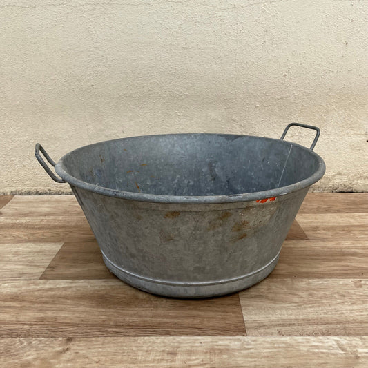Vintage French Galvanized Zinc Wash Bucket Basin Potted Plant 18032512 Fleamarketfrance
