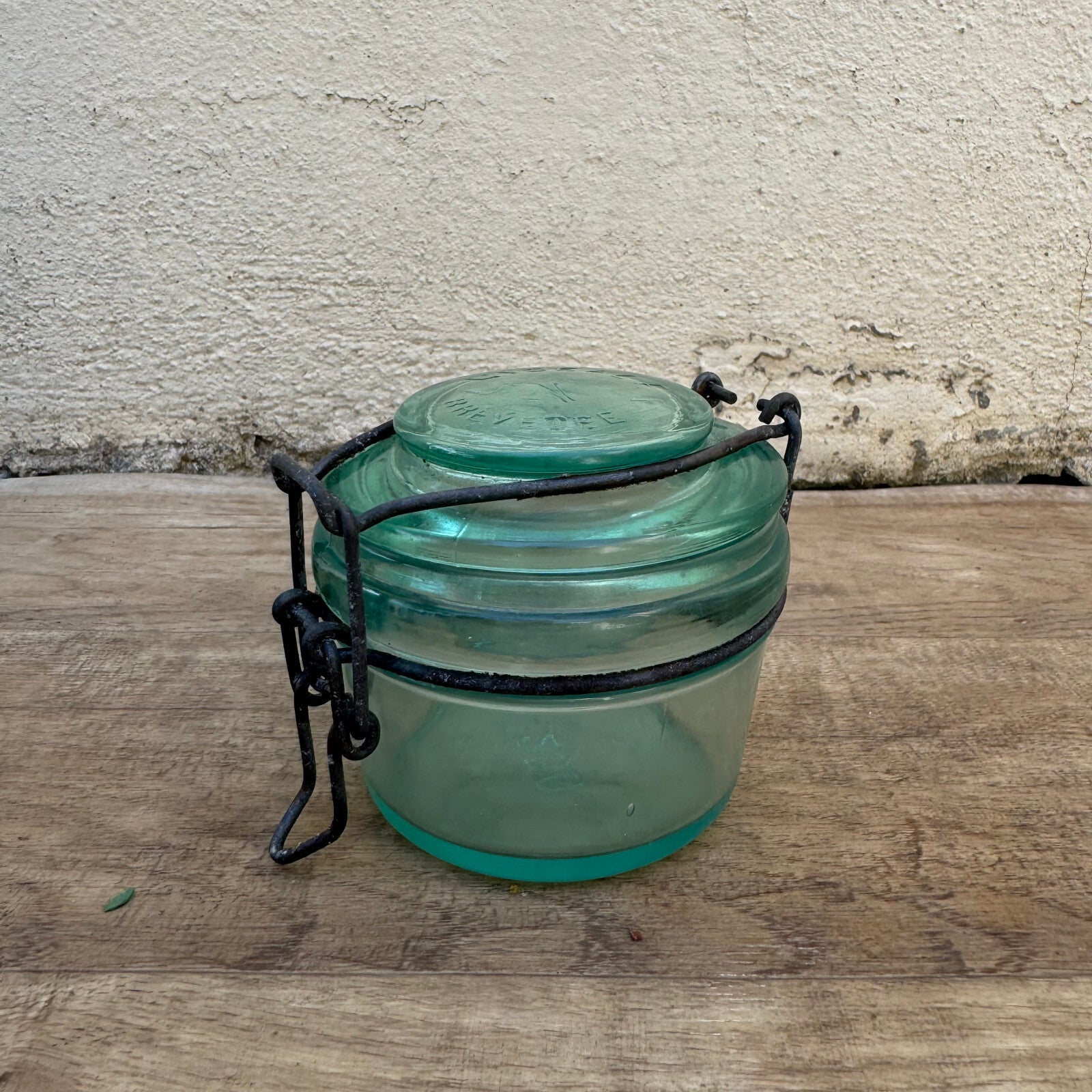 French Preserve Jar L'Ideal Glass Canning Wire Bail Vintage 3.75" 30062416 Fleamarketfrance