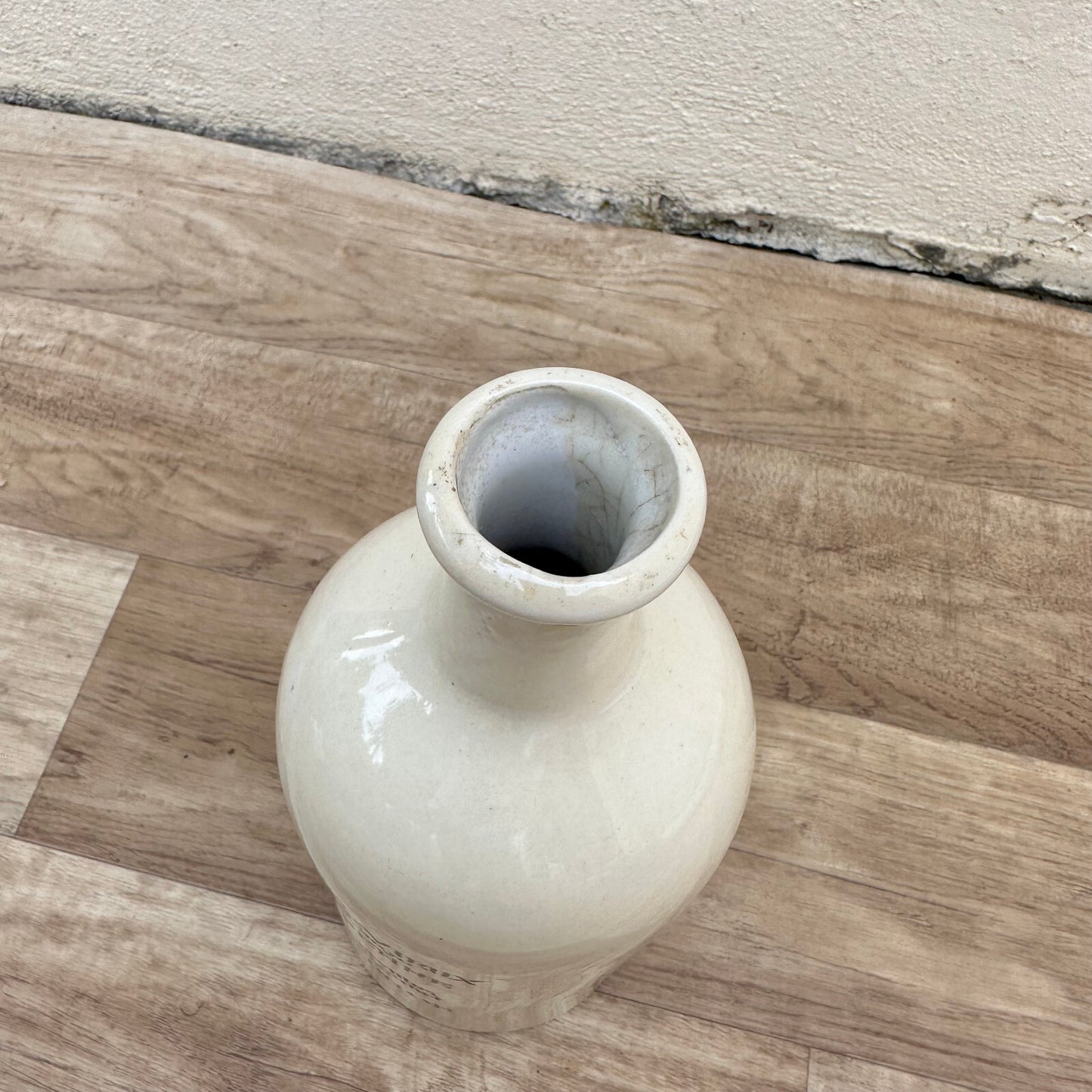 French Antique Stoneware Vinegar Bottle Dijon Ceramic Grey Glazed 1611232 Unmarked