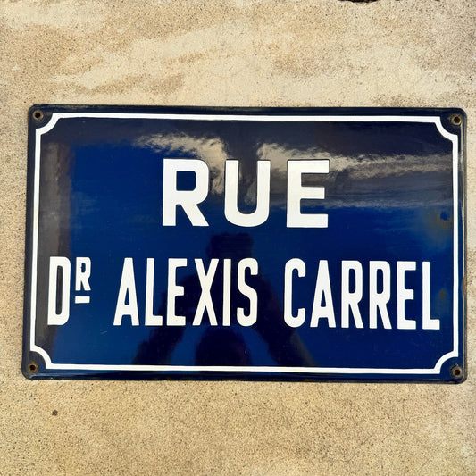French Street Sign Rue Dr Alexis Carrel Blue Enamel Vintage 13042431 Fleamarketfrance