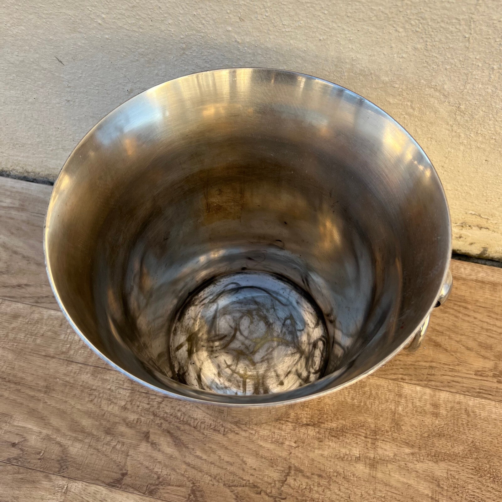 French Silver Ice Bucket Champagne Cooler Ring Handles Vintage 09032515 Fleamarketfrance