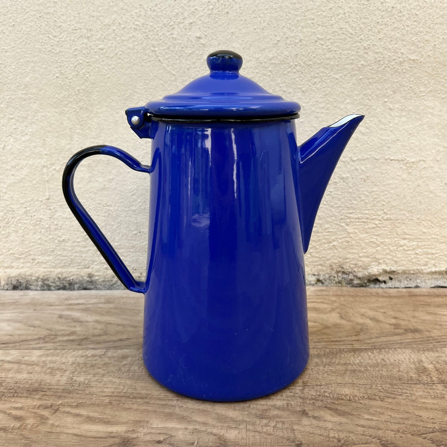 Vintage French Enamel Coffee Pot Blue Enamelware Tea Pot Retro 26052210 Fleamarketfrance