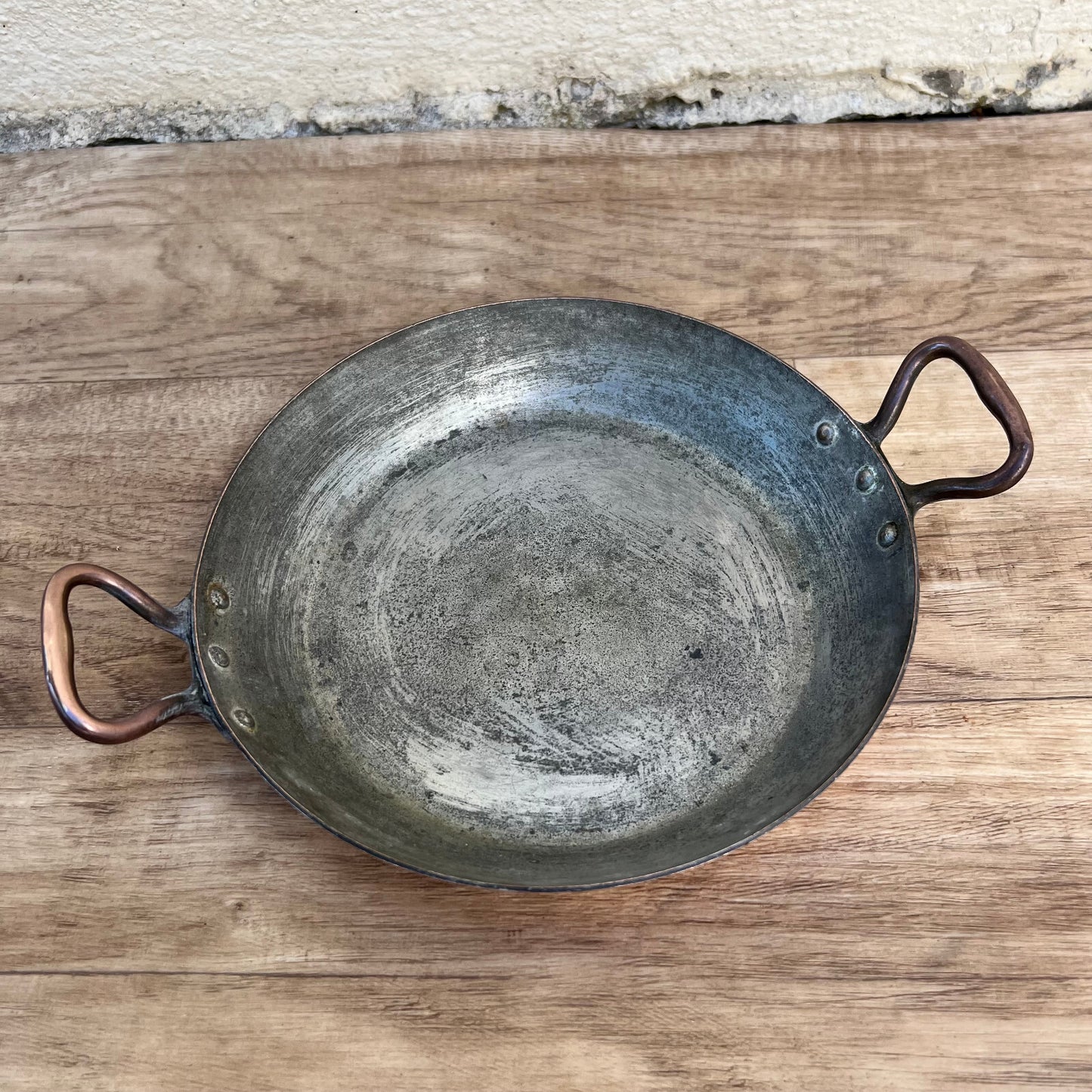 French Copper Gratin Pan Vintage Tinned 7" Round Casserole France 1709226 Fleamarketfrance