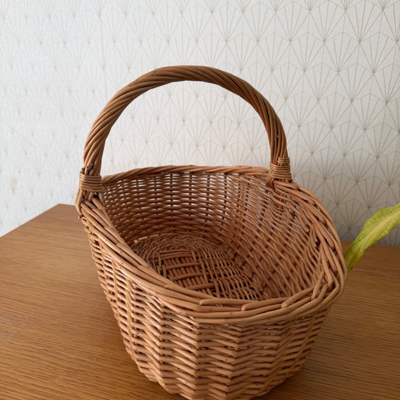 French Wicker Basket Market Shopping Rattan Weave Handmade Vintage 2852613 Fleamarketfrance