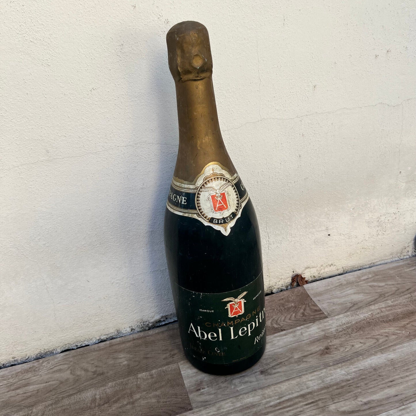 Vintage Large Giant 25" Advertising Abel Lepitre Champagne Bottle Dummy 2110221 - Fleamarketfrance