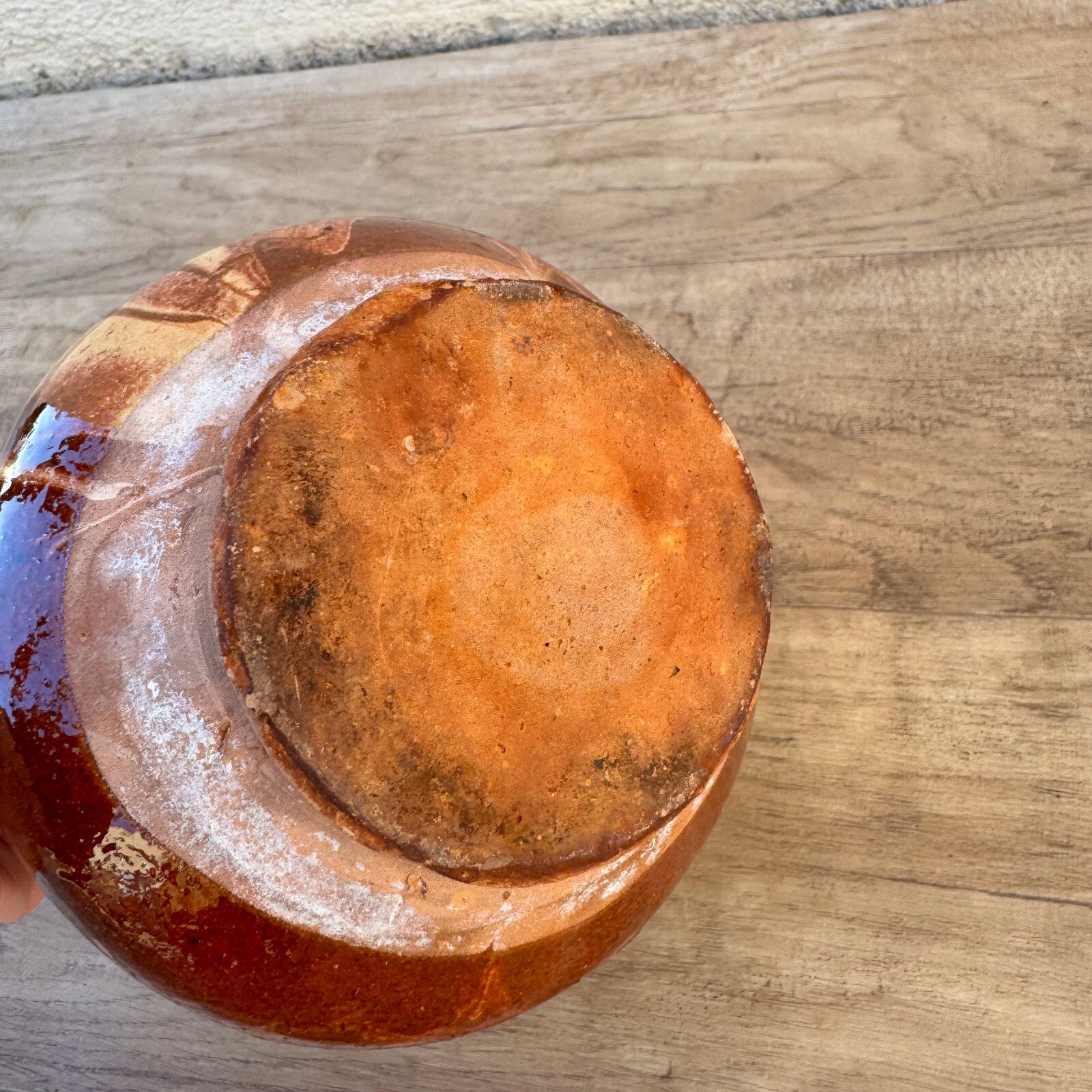 French Pottery Jar Antique Honey Pot Brown Yellow Terracotta 1202254 Unmarked