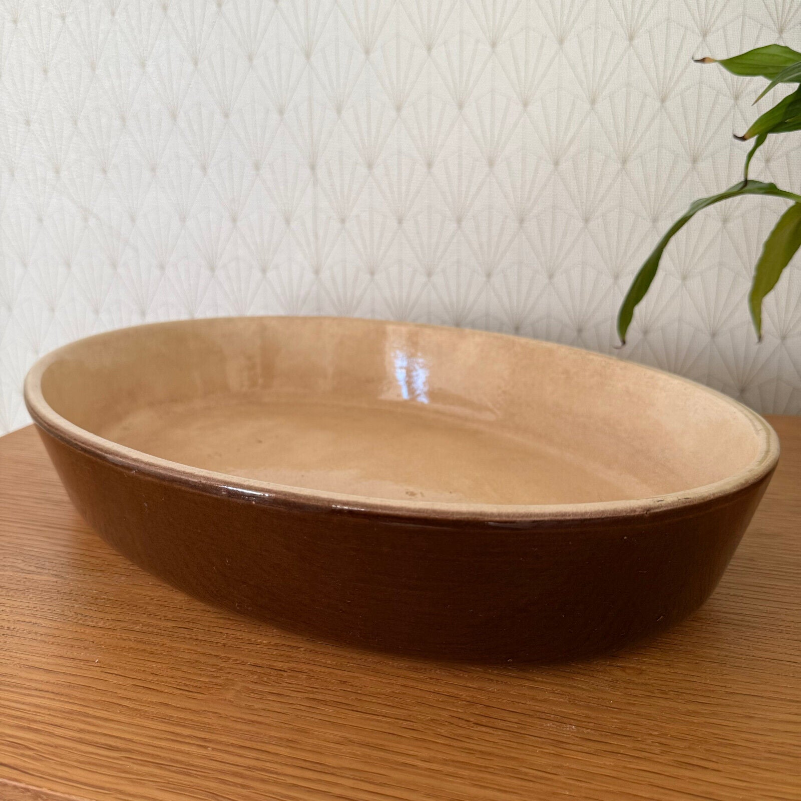 Vintage La Bourguignonne France Handmade French Bakeware 17.5” gratin 11112411 La Bourguignonne France