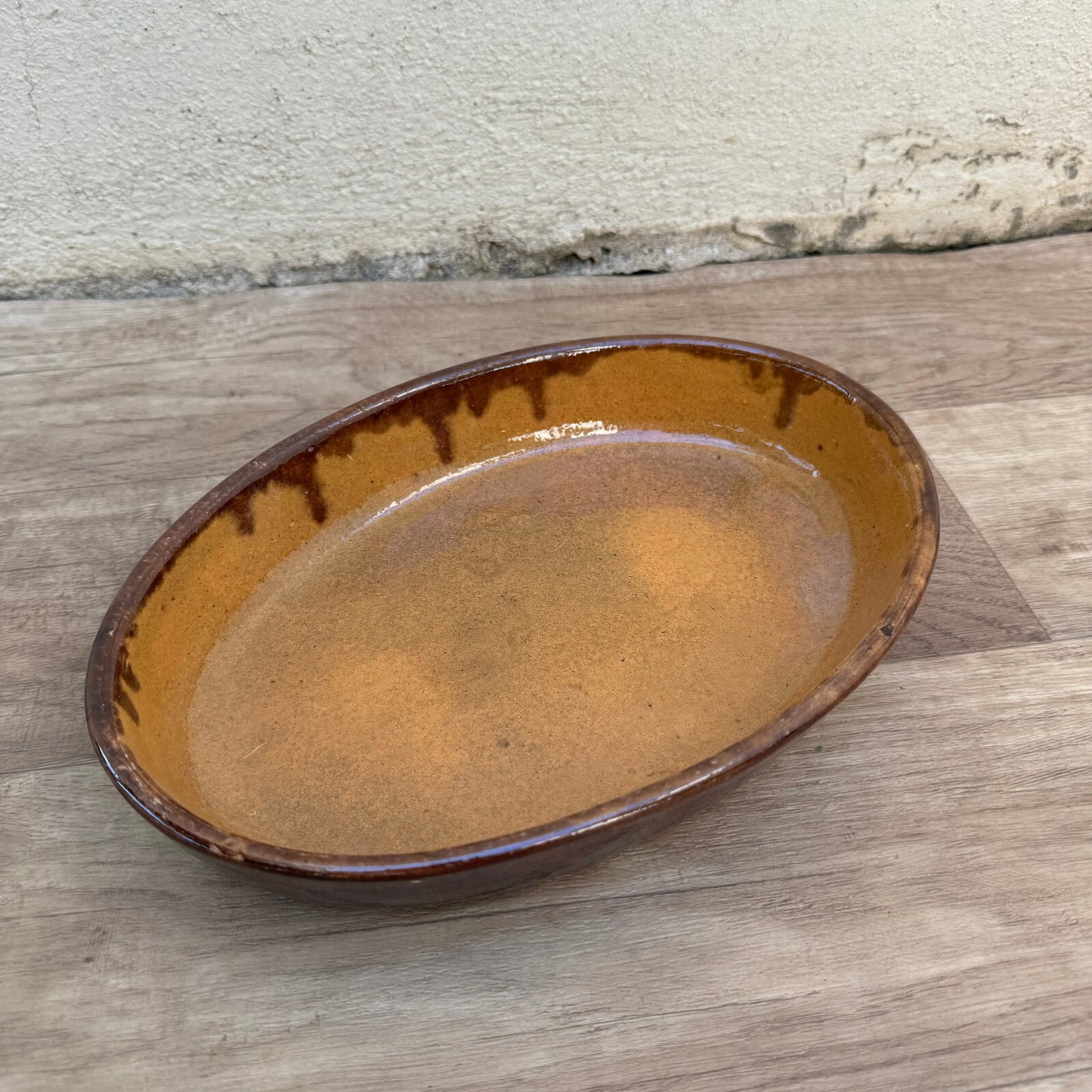 Vintage France Handmade French Bakeware 10” terrine plate gratin oval 2207243 La Bourguignonne France