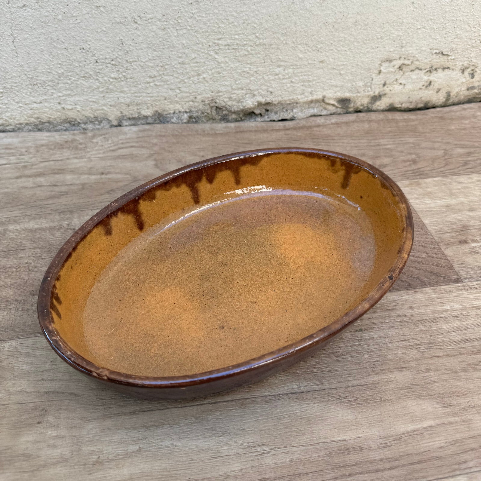 Vintage France Handmade French Bakeware 10” terrine plate gratin oval 2207243 La Bourguignonne France