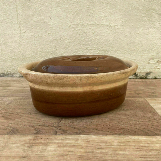 Vintage French Terrine Pot Earthenware Lidded Clay Dish Brown 0904215 Unbranded