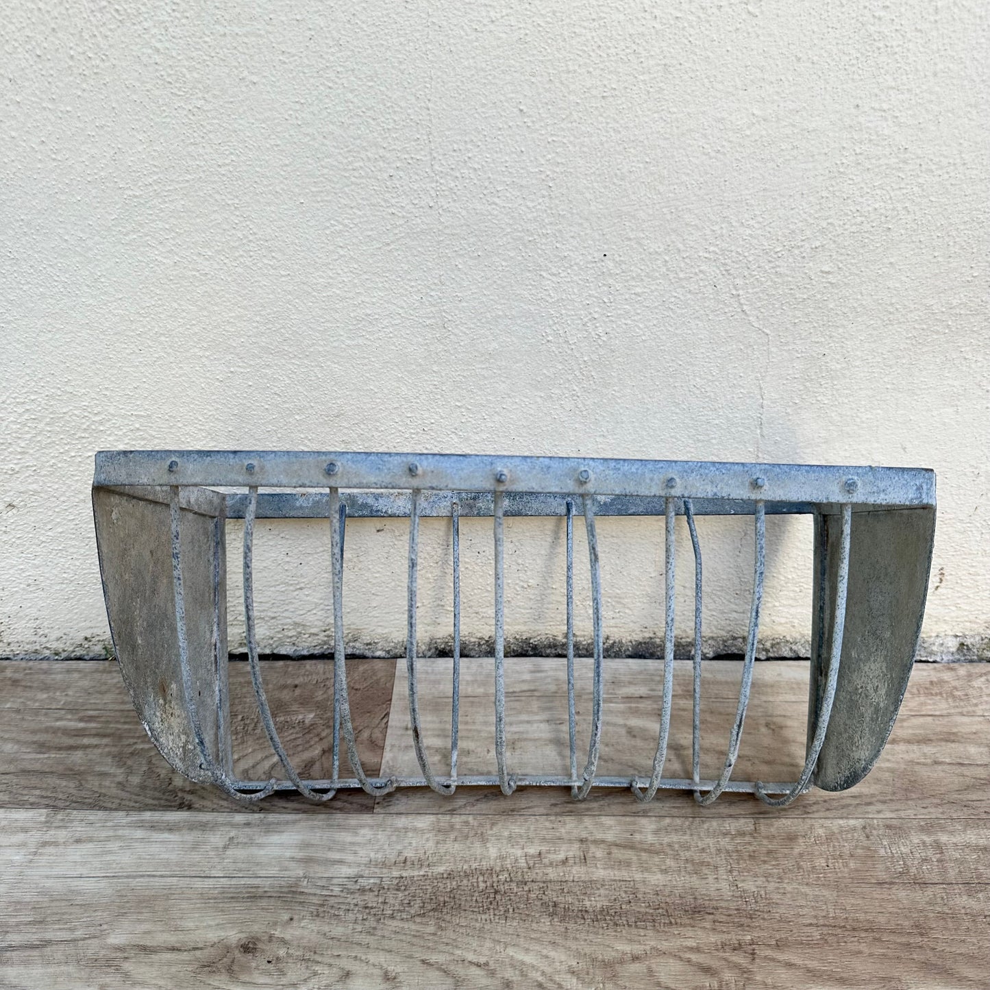 French Animal Feeder Vintage Galvanized Metal Farm Basket Rustic 0909231 Colonial Tin Works