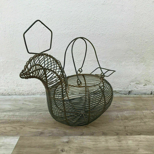 French Wire Hen Basket Vintage Egg Holder Farmhouse Rustic Chicken 1212191 Unbranded