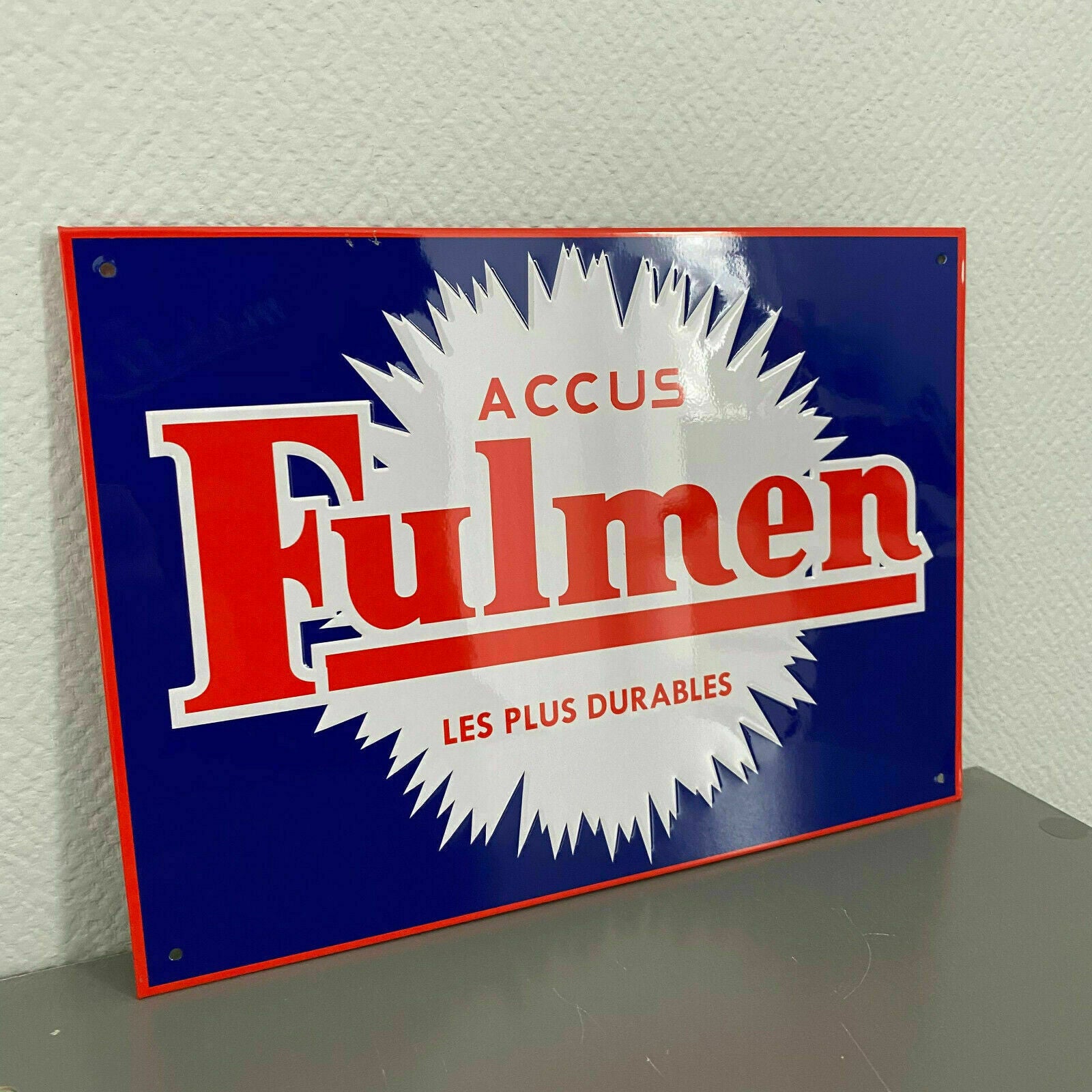 Vintage French Automotive Sign FULMEN Battery Metal Garage Wall Decor 2509212 FULMEN