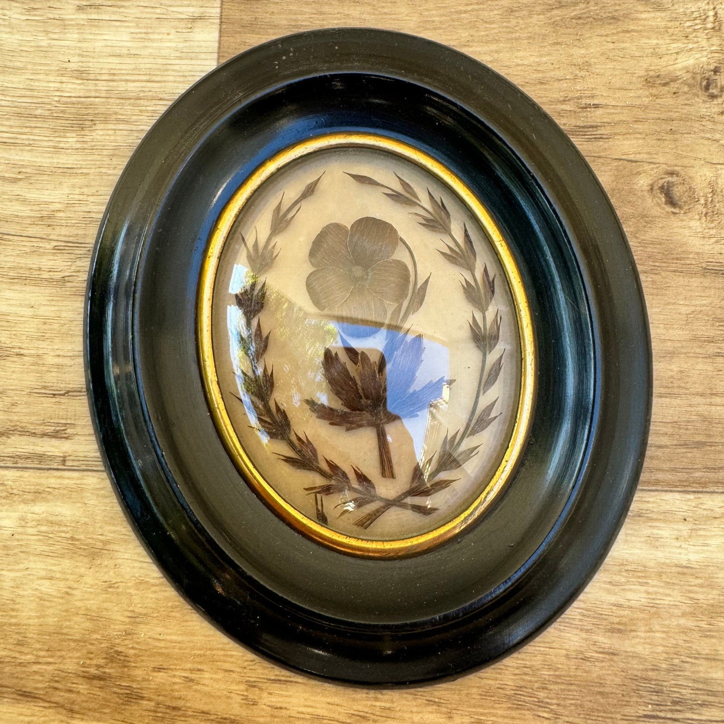 French frame reliquary black wood medallion Napoléon III Hair 0601262 Fleamarketfrance