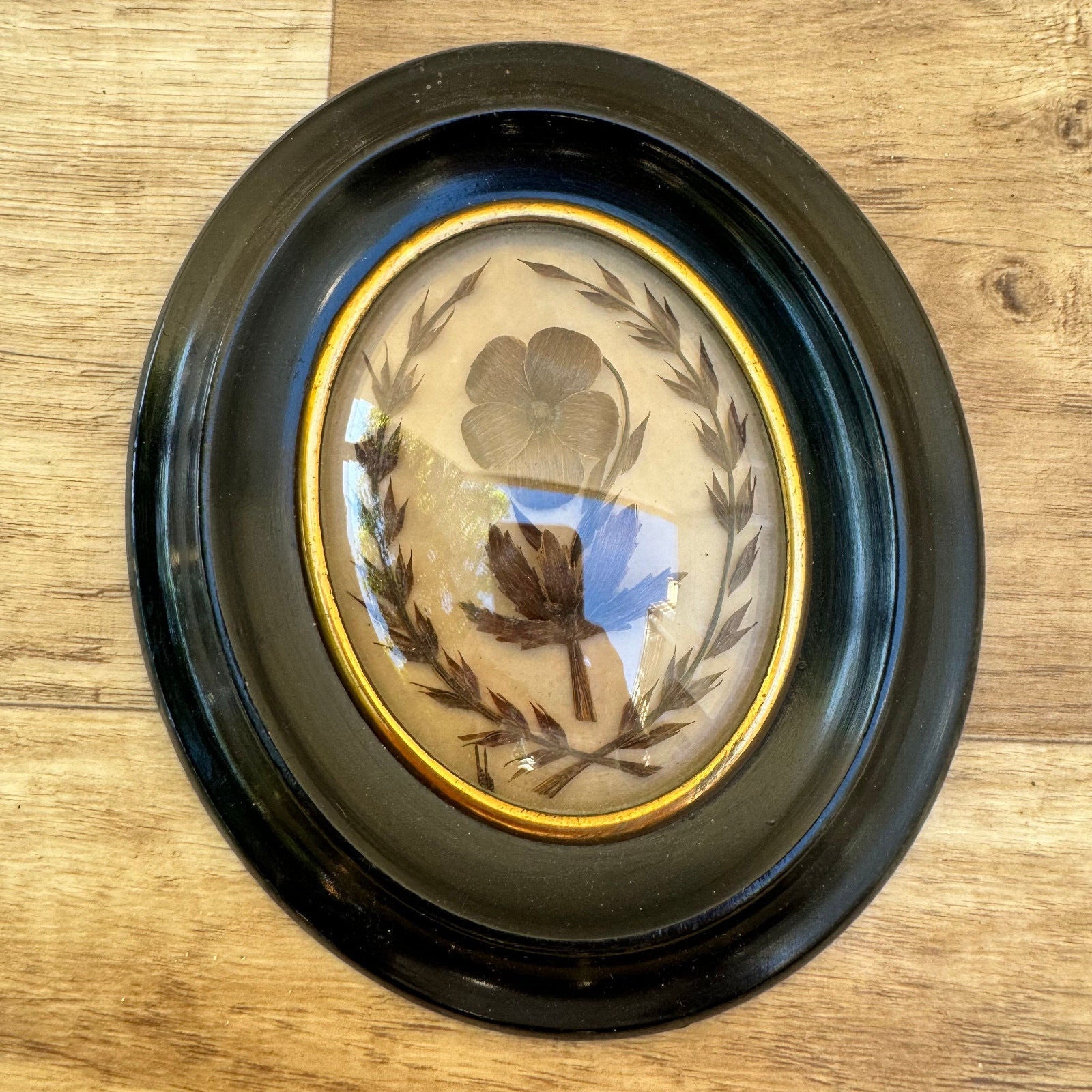 French frame reliquary black wood medallion Napoléon III Hair 0601262 Fleamarketfrance