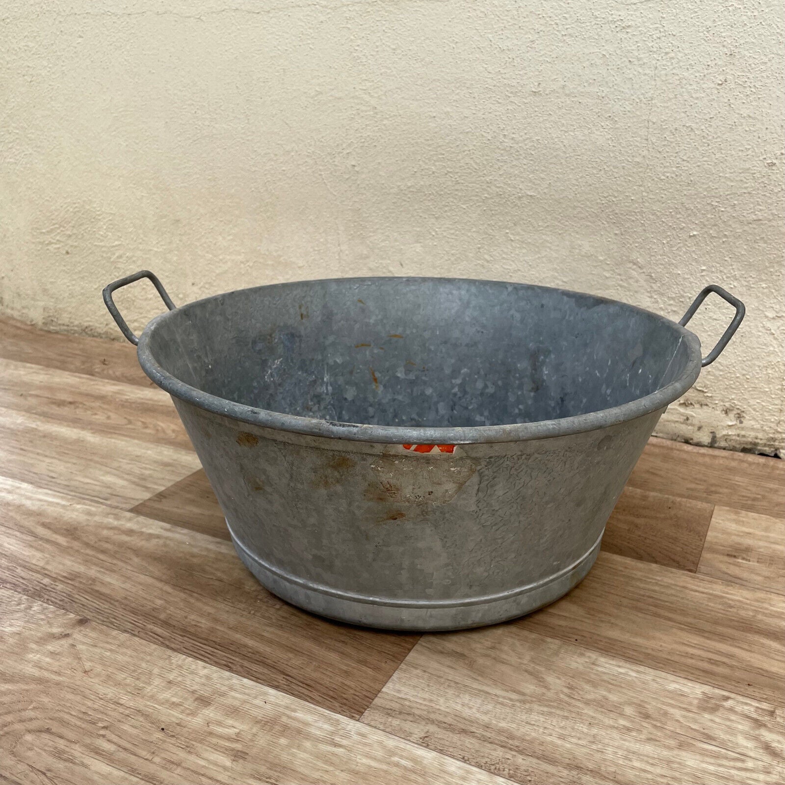 Vintage French Galvanized Zinc Wash Bucket Basin Potted Plant 18032512 Fleamarketfrance