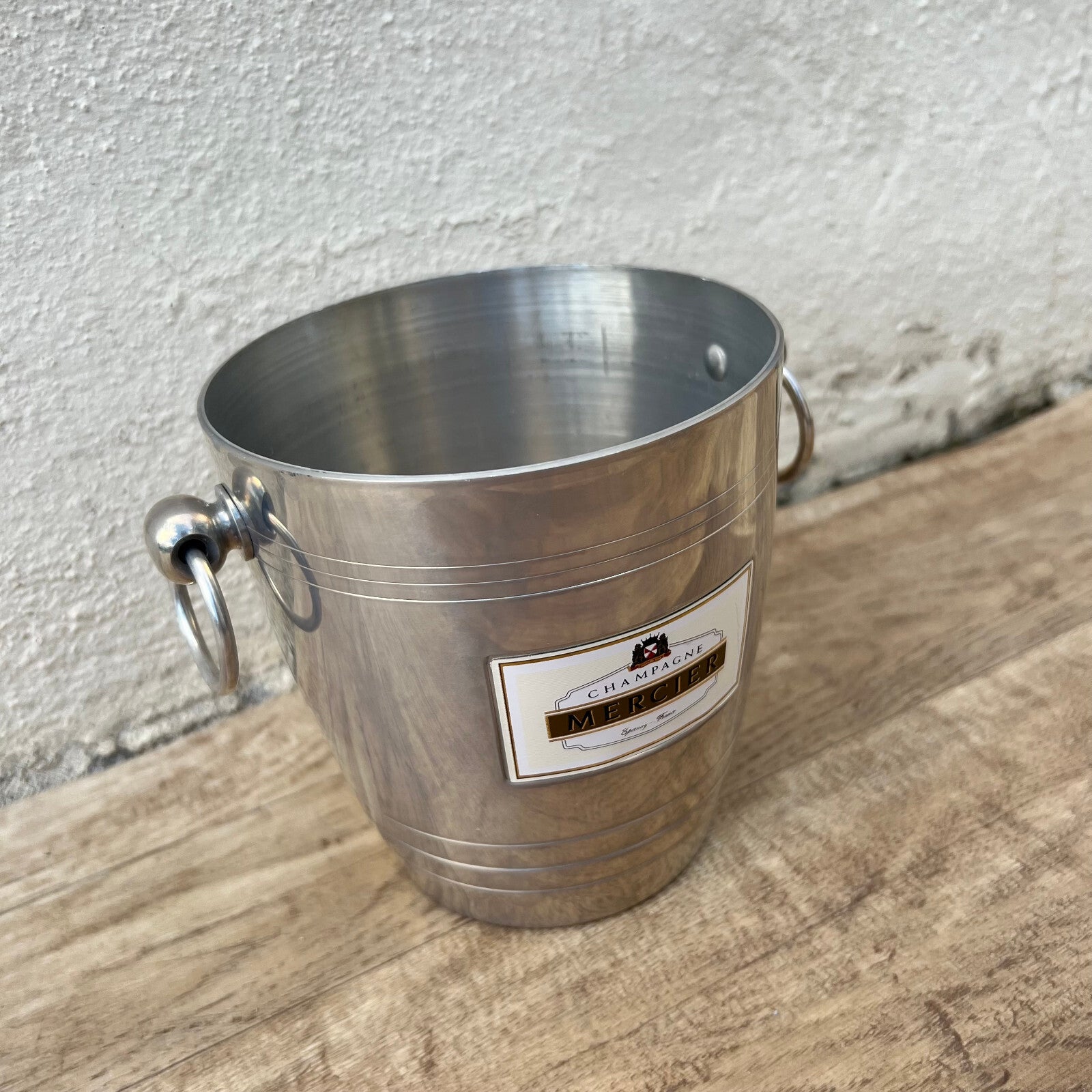 Vintage French Champagne Bucket MERCIER Stainless Steel Ice Cooler 0210224 MERCIER