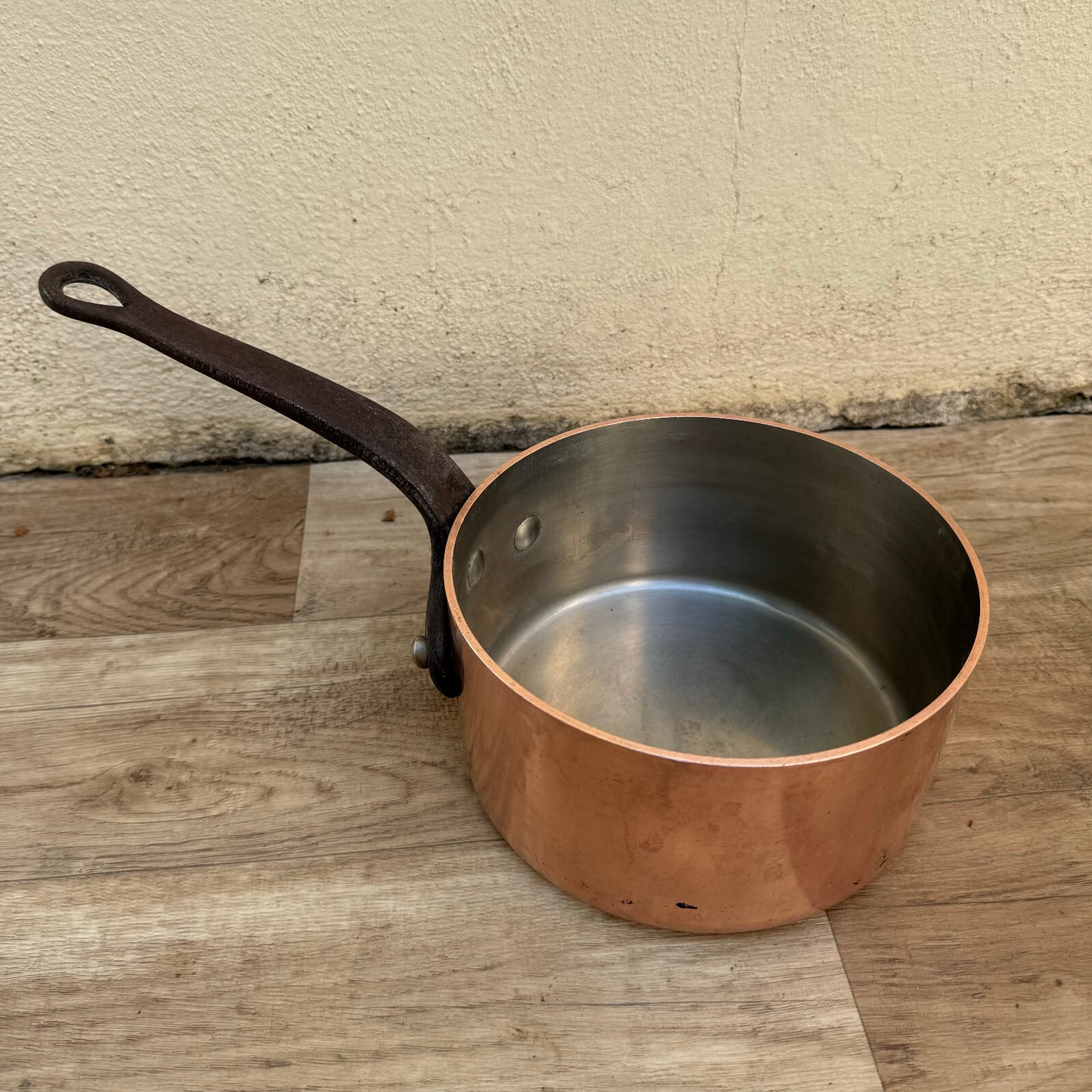 French Copper Saucepan Tin Lined 3mm Heavy Professional Chef Pan 2107243 Unbranded