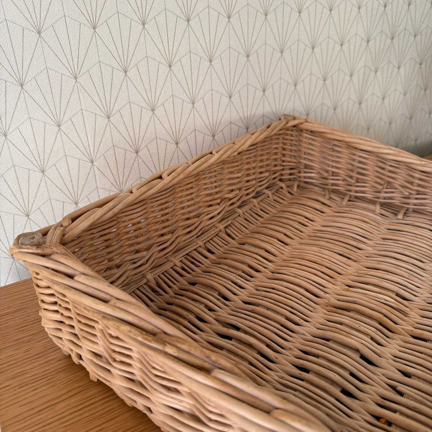 Vintage French Wicker Basket Vintage rattan bakery display bread 0211245 - Fleamarketfrance