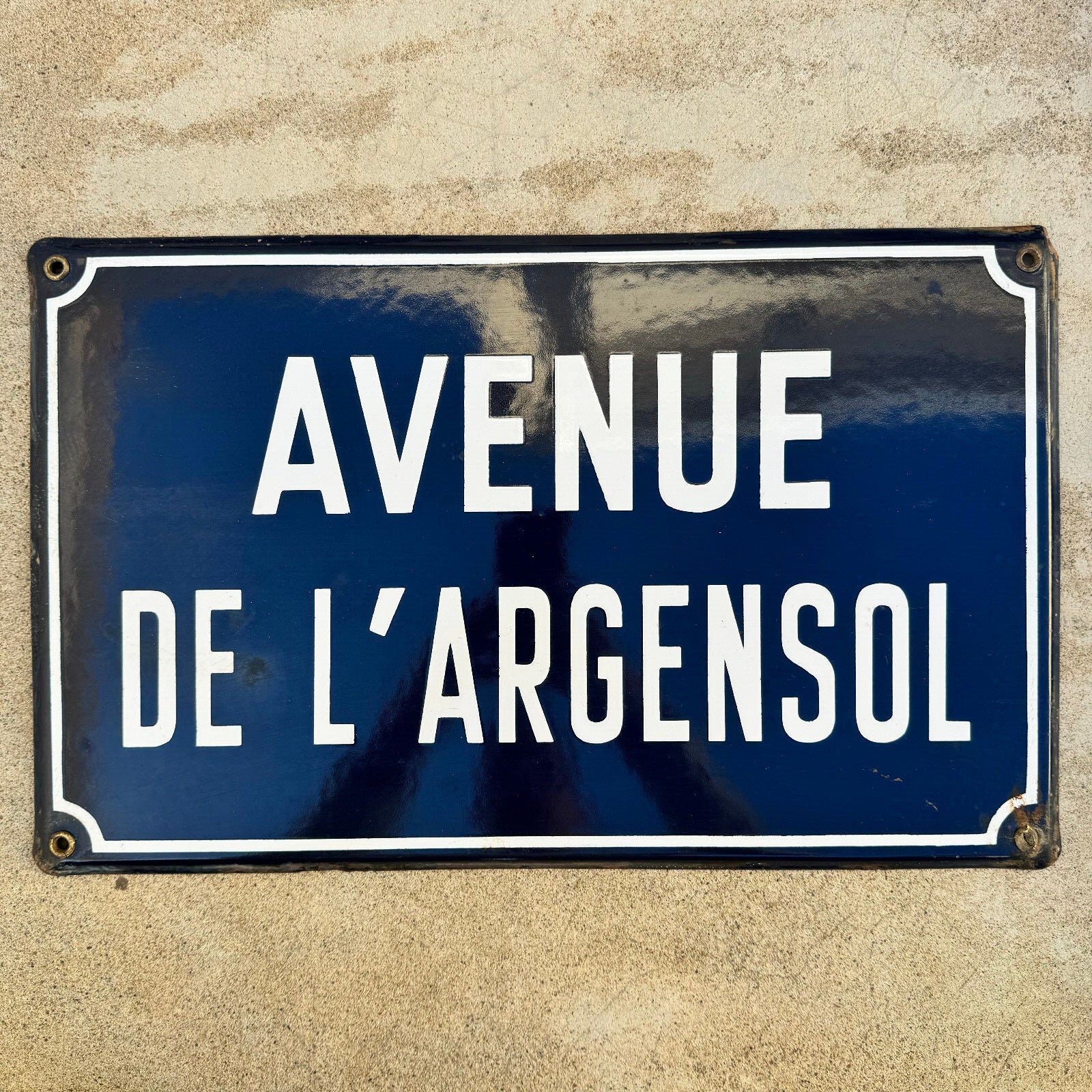 Old French Street Enameled Sign Plaque - vintage ARGENSOL 2 13042421 - Fleamarketfrance