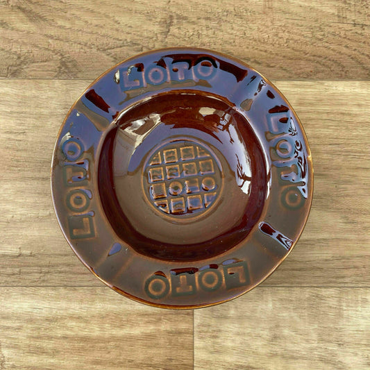 French Vintage LOTO Lottery Brown Ceramic Ashtray Collectible 0904216 Unbranded