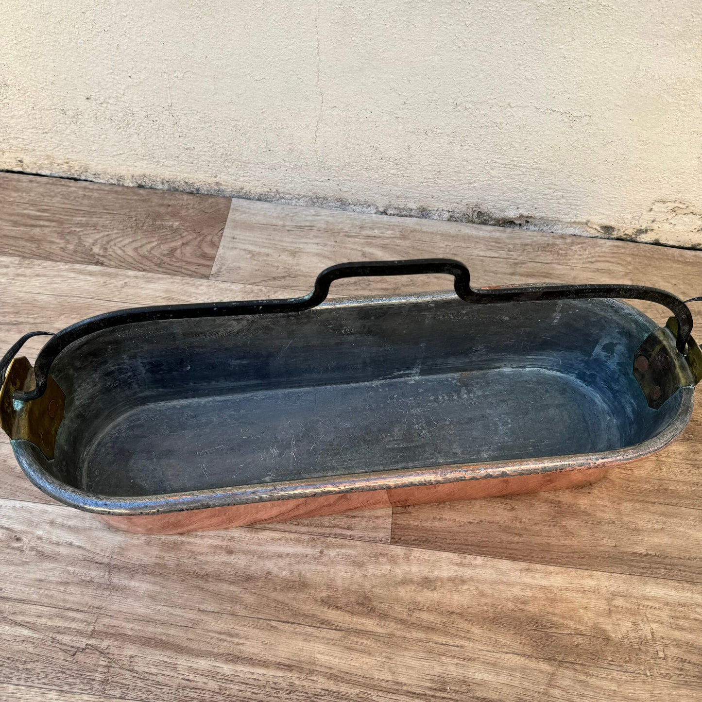 Antique French Copper Fish Kettle/Poacher/Steamer/Planter Villedieu 13082513*