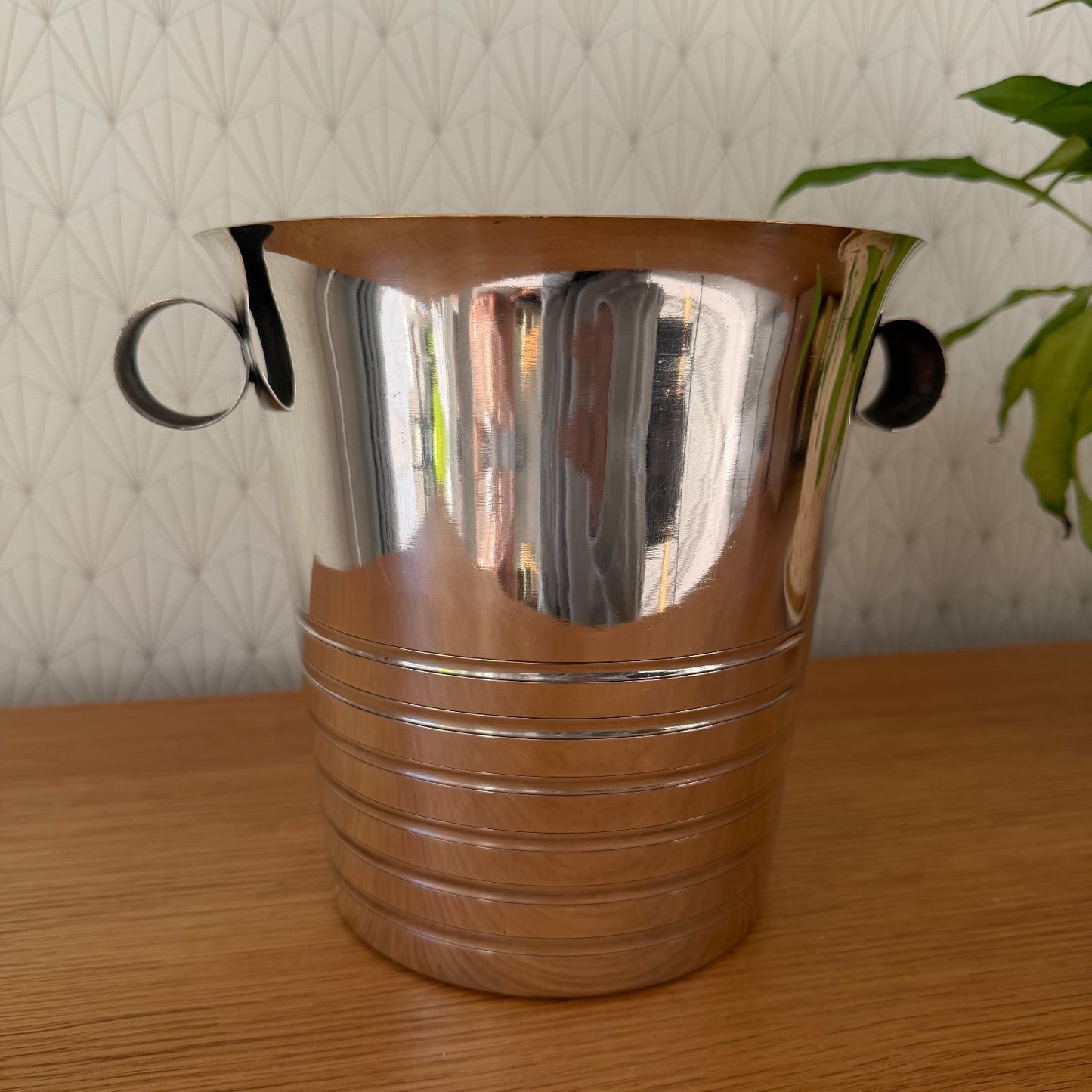 French Champagne Bucket Vintage Silverplate Ice Cooler Ring Handles 03022613 Fleamarketfrance