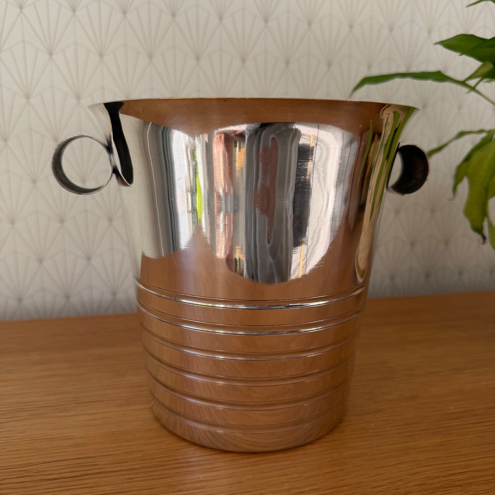 French Champagne Bucket Vintage Silverplate Ice Cooler Ring Handles 03022613 Fleamarketfrance