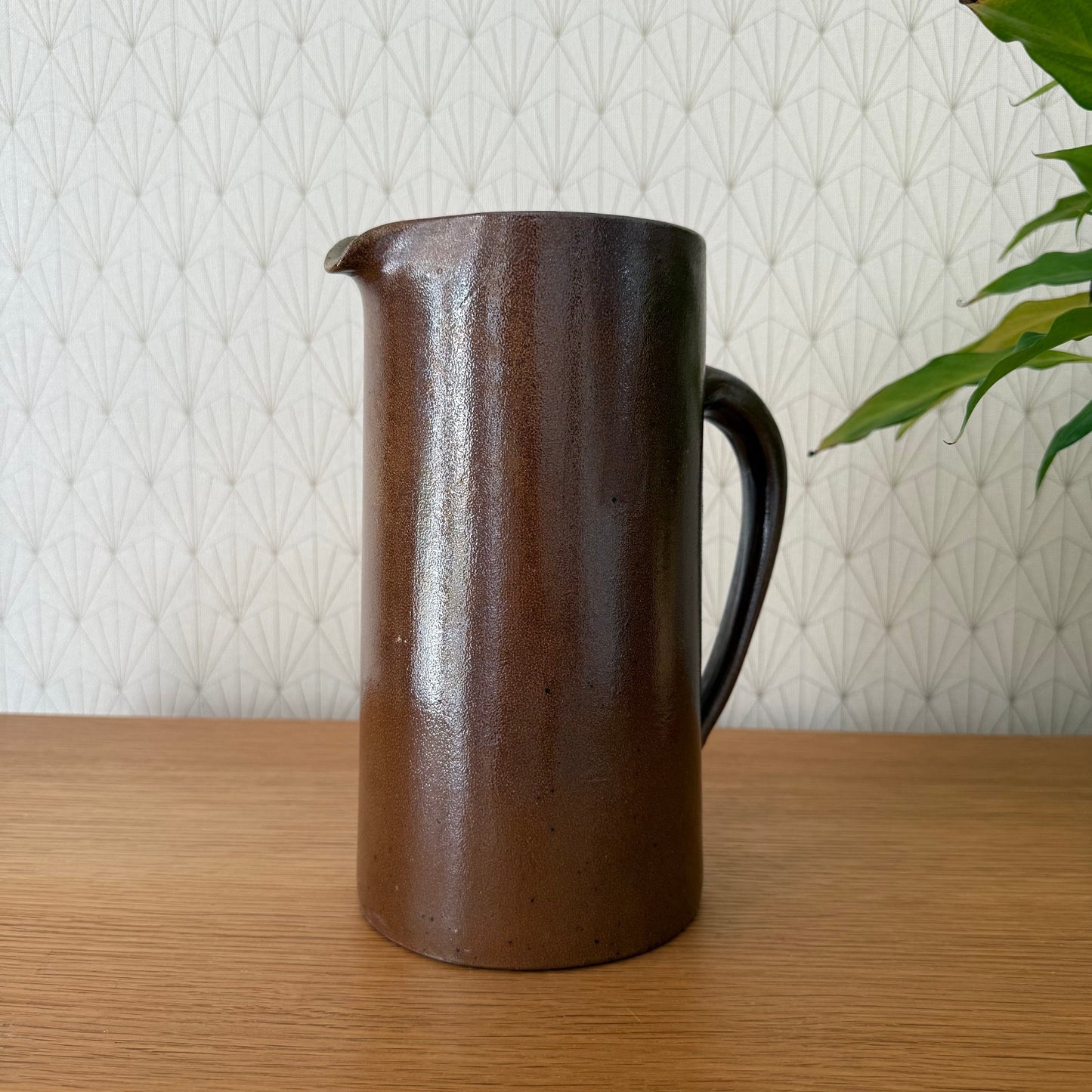 French Stoneware Pitcher Brown Ceramic Water Jug Vintage 9.75" 2608254 Fleamarketfrance : French vintage and antique decor