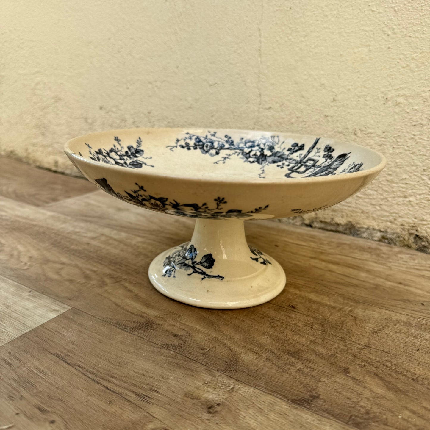 French transferware compote pedestal fruit bowl E. Bourgeois Paris 1712251 Fleamarketfrance