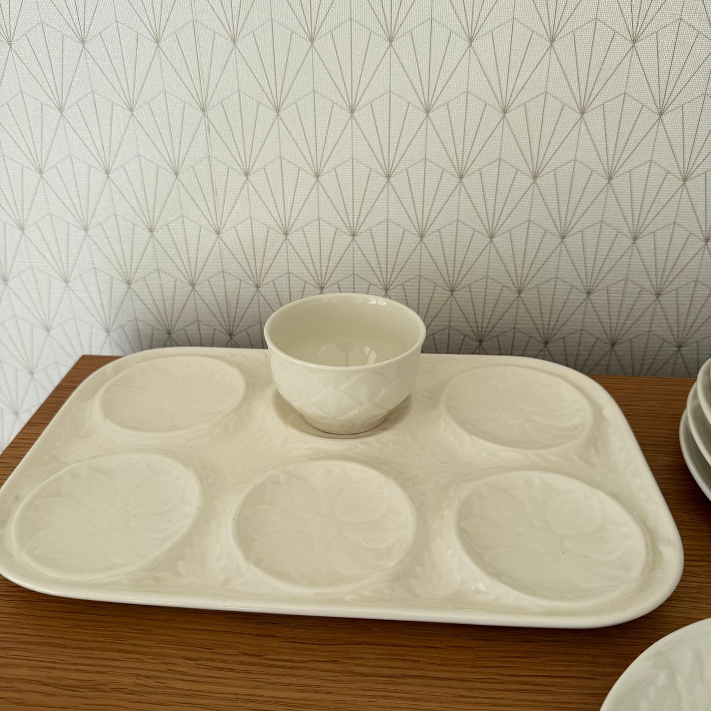 Gien Artichoke Plates Set 6 Service Tray Bowl French Vintage 13022611 salins