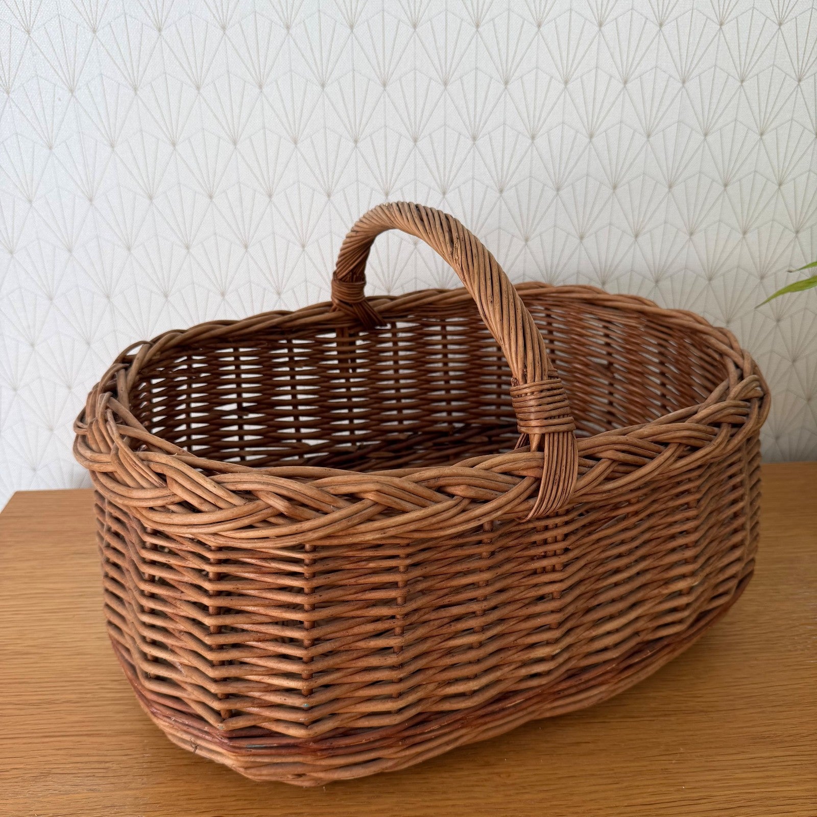 French Wicker Basket Market Shopping Rattan Weave Handmade Vintage 2505265 Fleamarketfrance