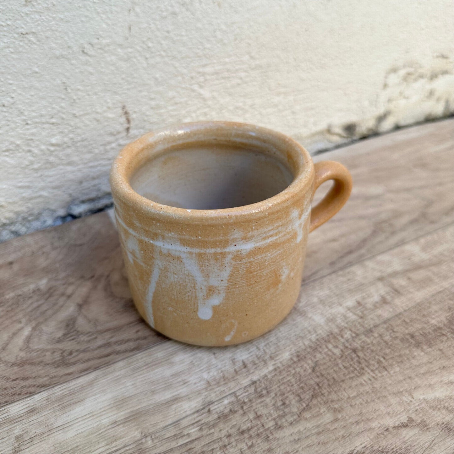 FRENCH VINTAGE confit jug mug cup glazed brown 01112323 - Fleamarketfrance