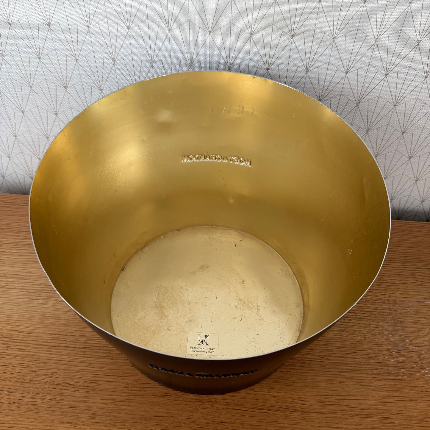 French Champagne Ice Bucket Black Metal Wine Cooler Moet chandon 04092610