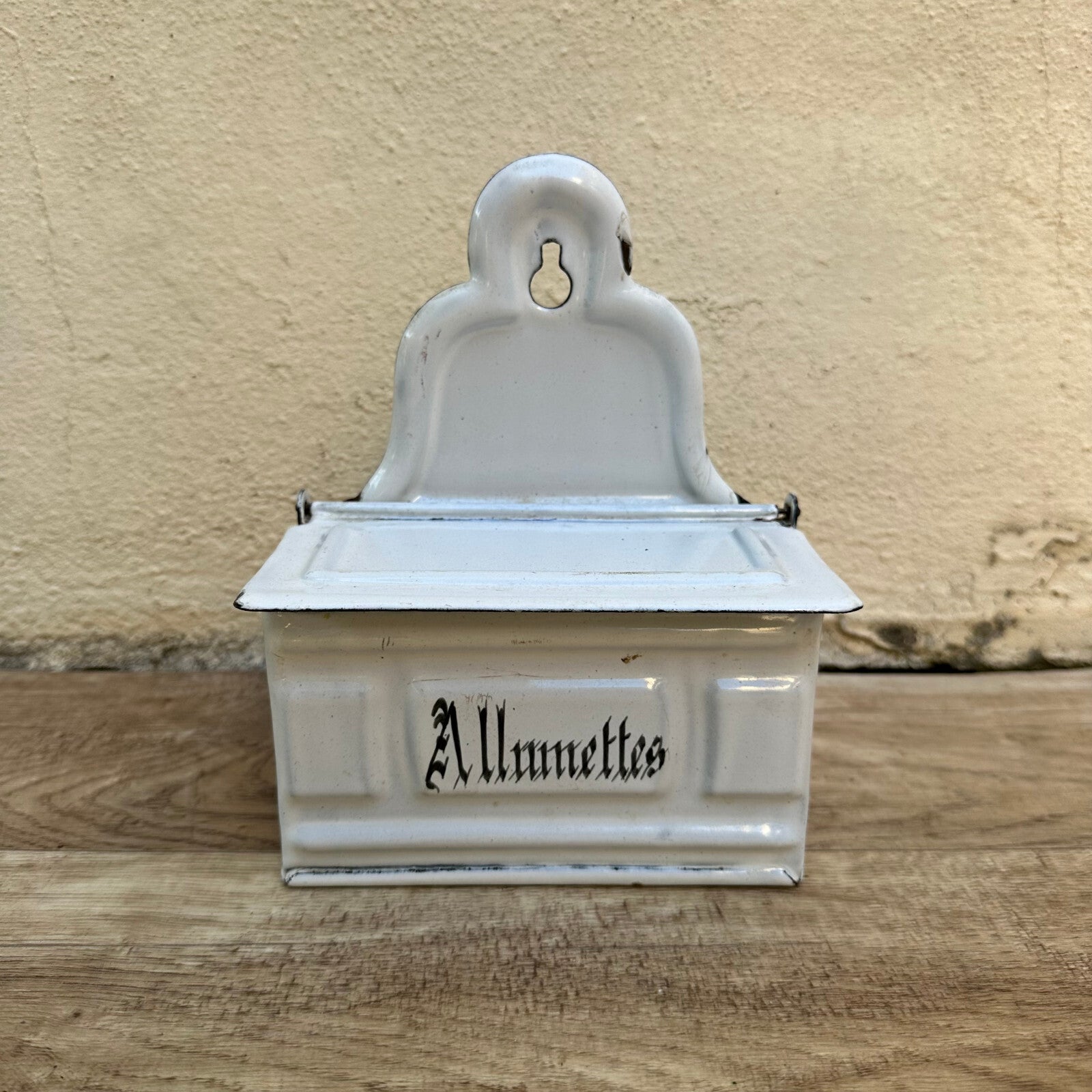French Enamel Match Box Allumettes Vintage Kitchen Wall Mount 2608237 Unbranded