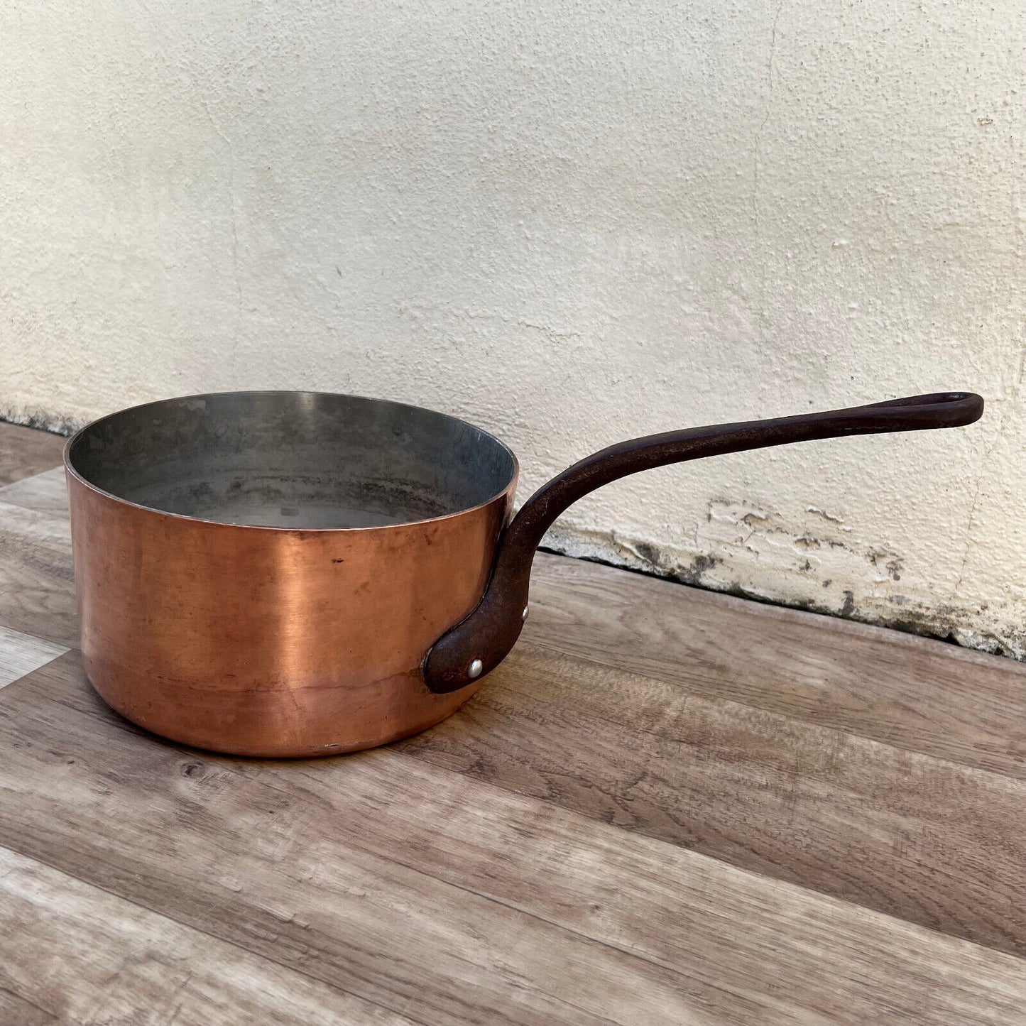 Vintage pan VILLEDIEU French COPPER lining  2207247 - Fleamarketfrance