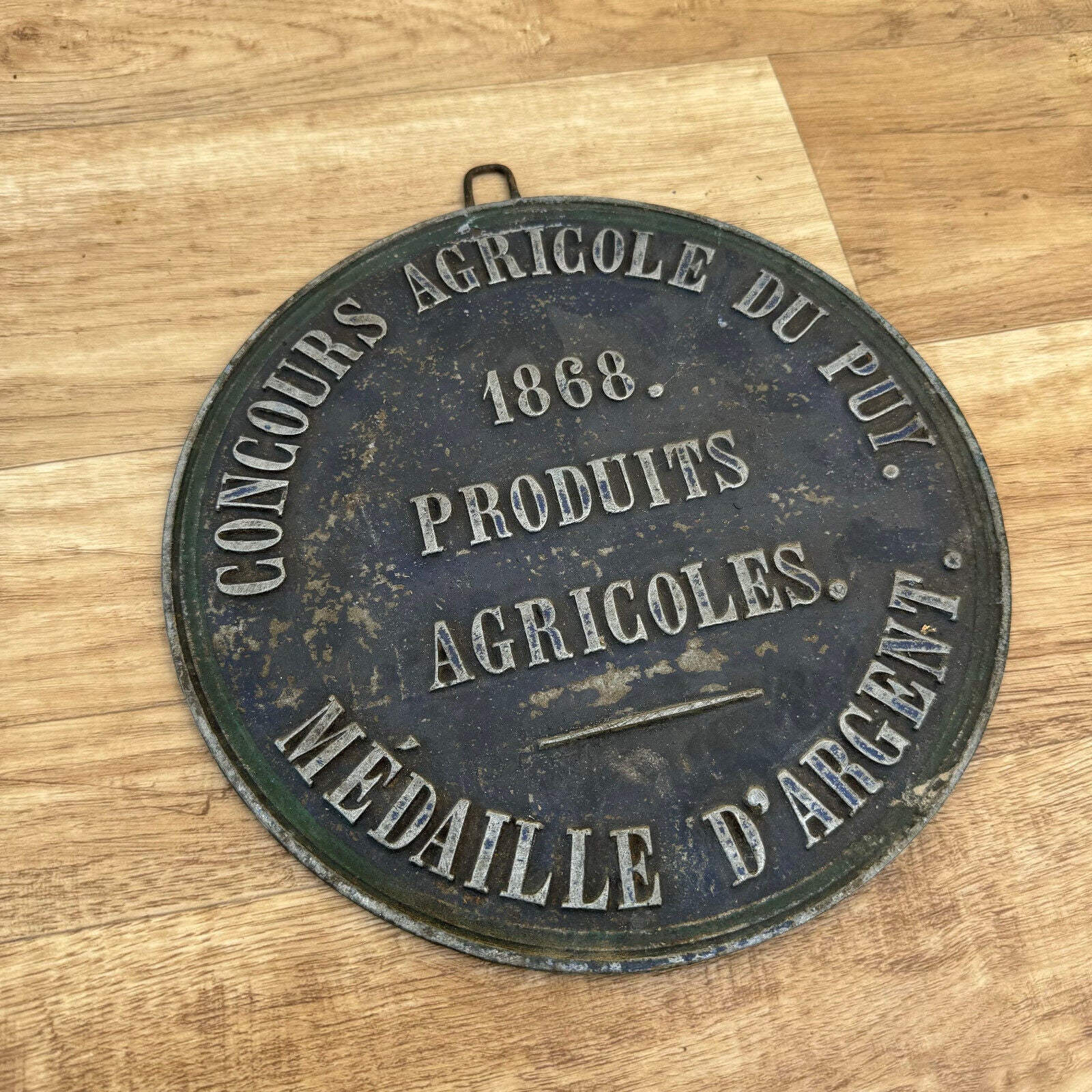 FRENCH VINTAGE AGRICULTURE PLAQUE TROPHY AWARD ANIMALS PRIZE SIGN 1868 0309244 - Fleamarketfrance