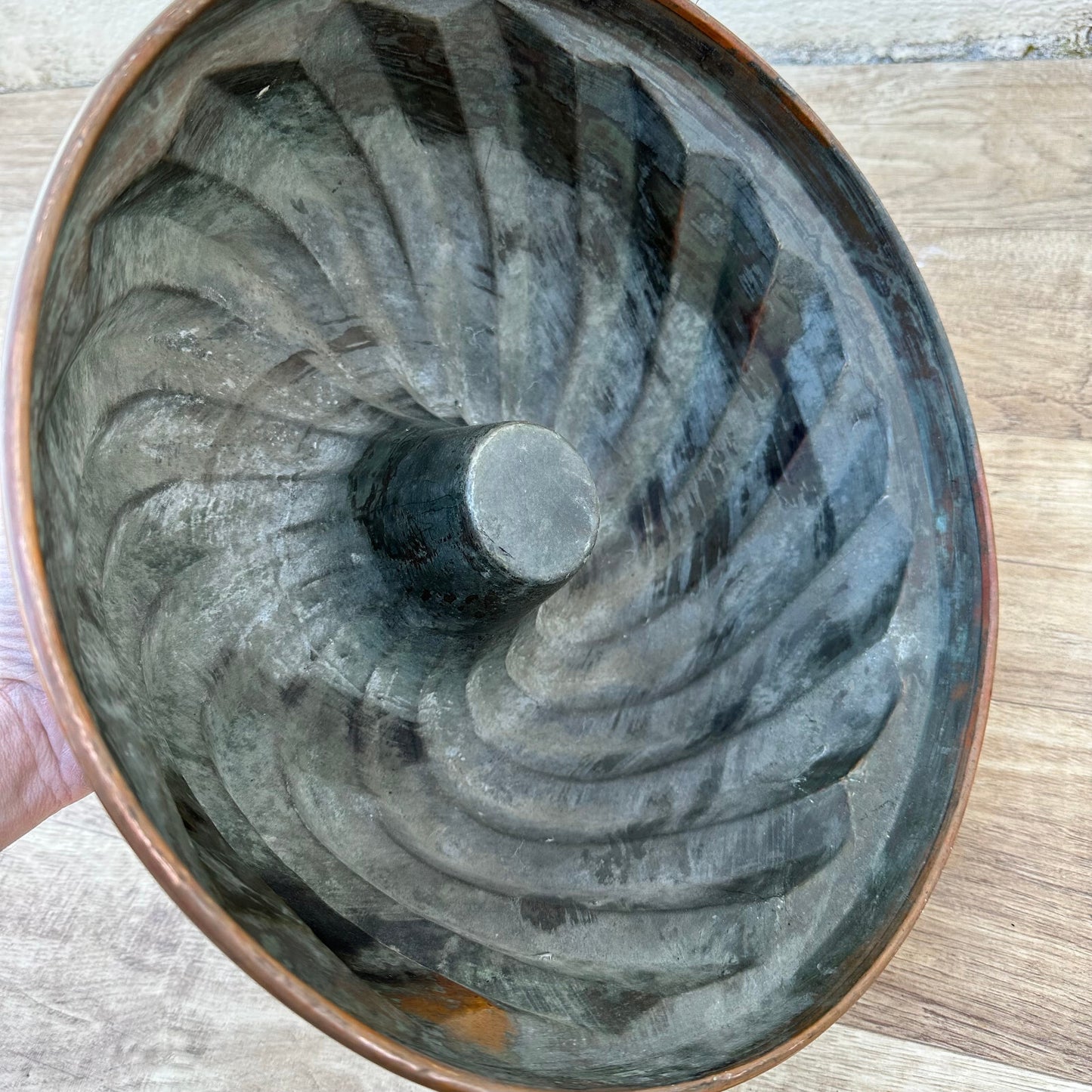 French Copper Bundt Mold Antique Tin Lined Cake Baking 32cm 12.5" 07122311 Unbranded