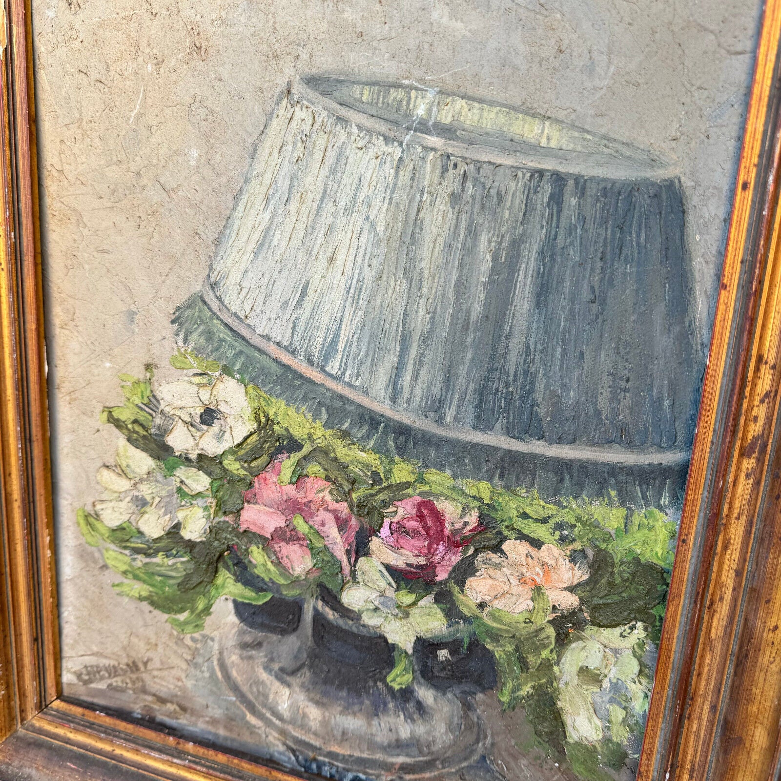 French still life flowers painting signed 07082415 - Fleamarketfrance