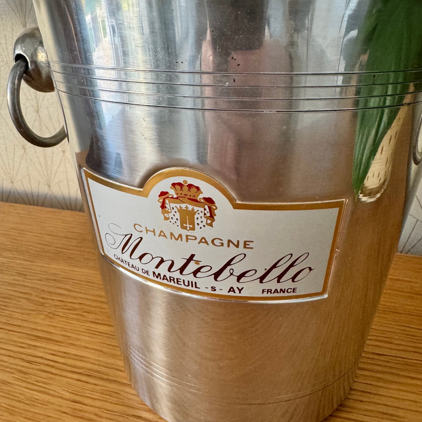 French Champagne Ice Bucket Montebello Mareuil Vintage Aluminum 0708243 Montebello