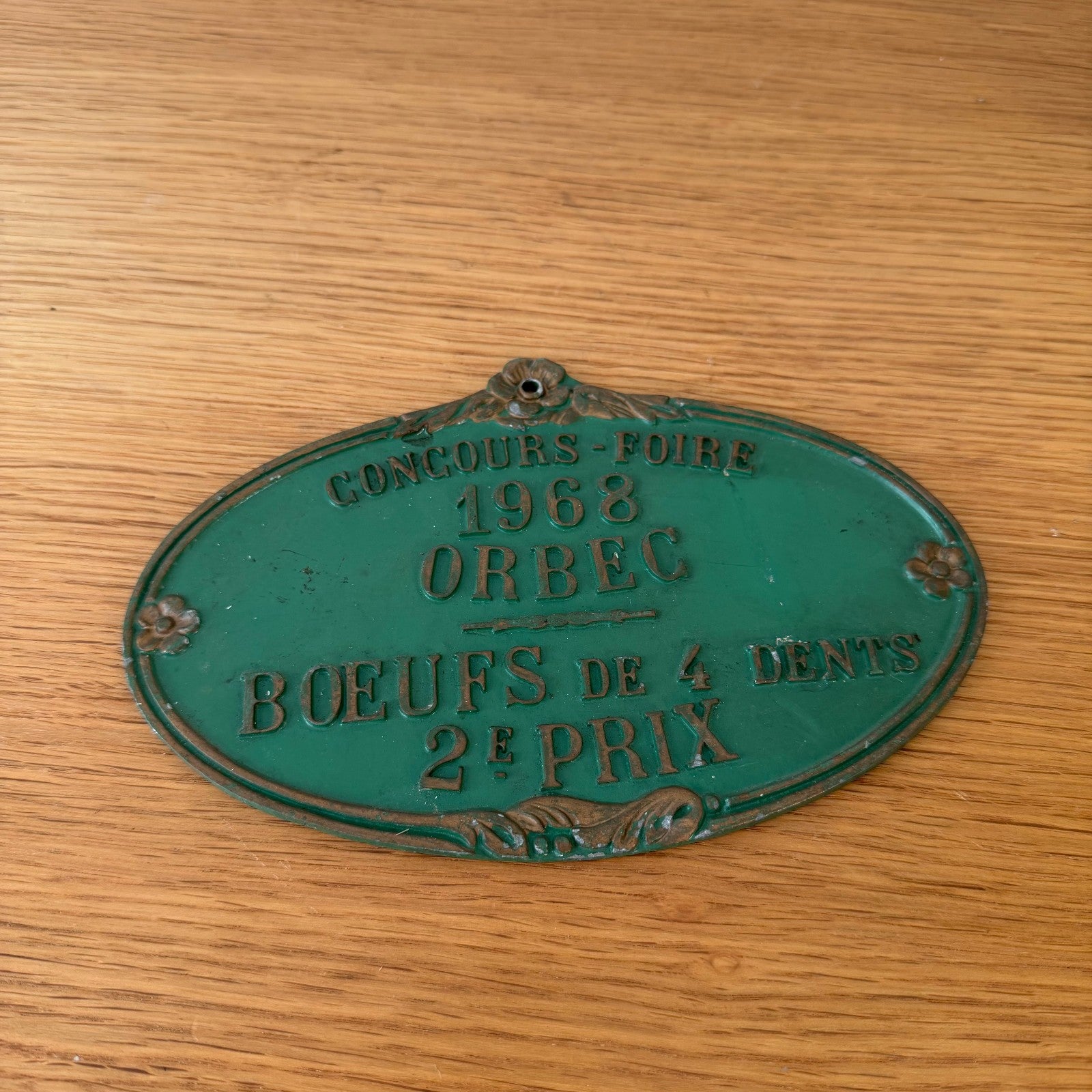 French Vintage Trophy Agriculture Award Plaque 1968 Prize 1006266 Fleamarketfrance