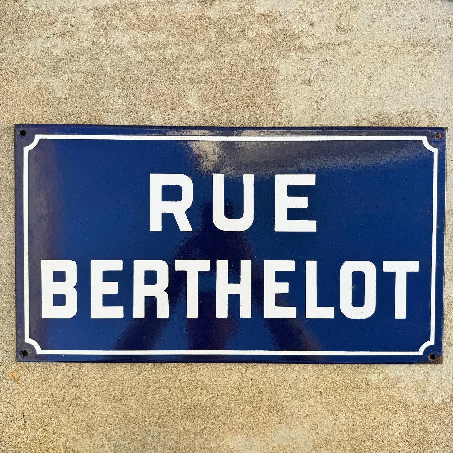 Vintage French Street Sign Rue Berthelot Blue Enamel Plaque 23042453 Fleamarketfrance