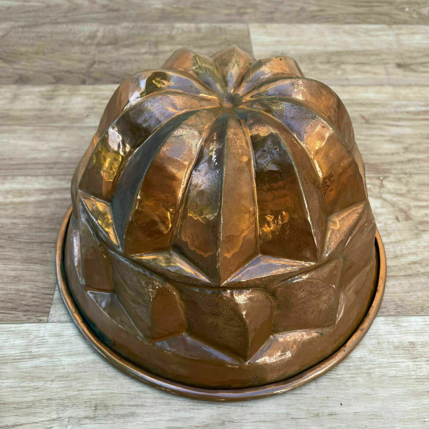 French Tin Lined Hammered Copper Mold Cake Jelly Aspic 24072119 - Fleamarketfrance