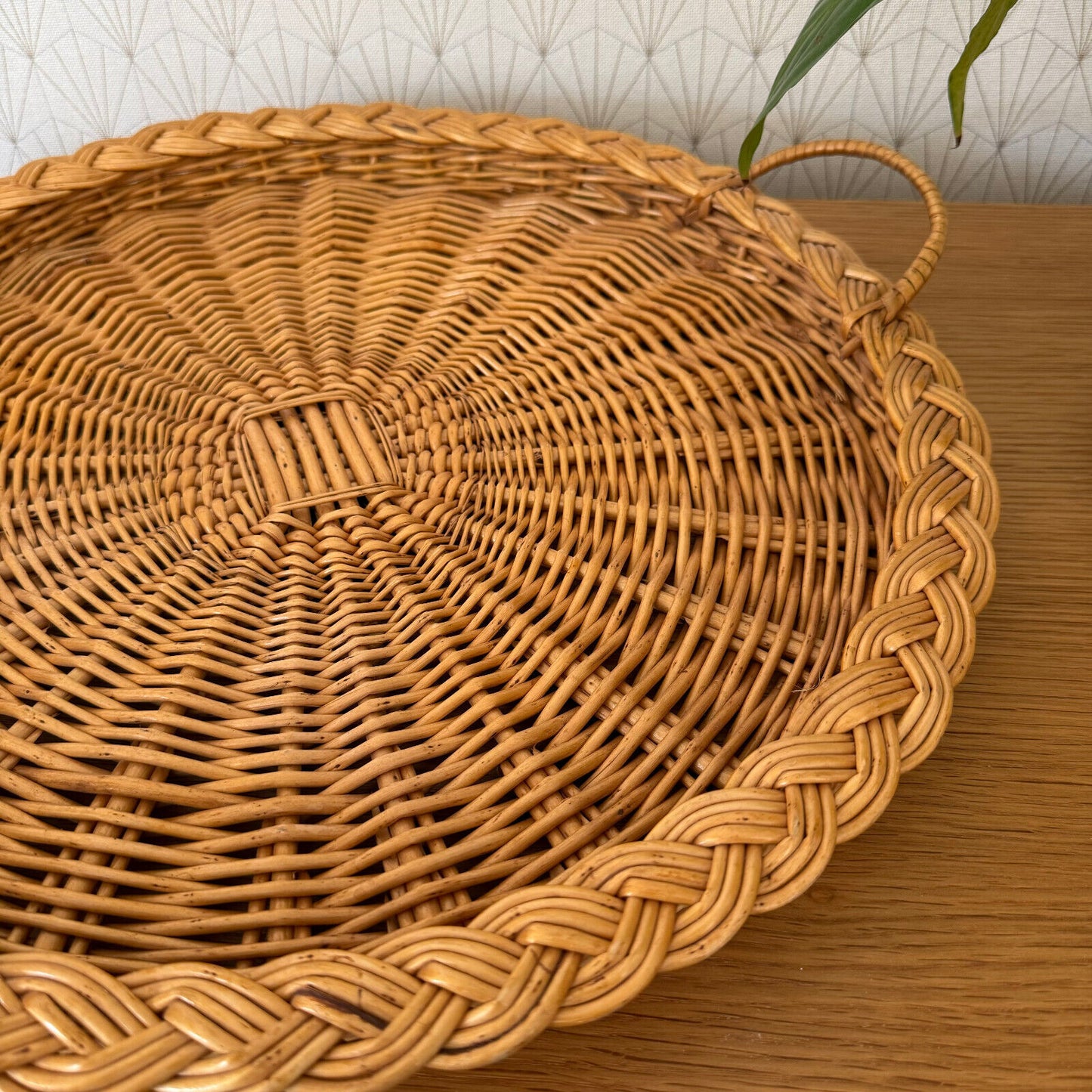 French Wicker Basket Vintage rattan bakery display pastry flowers 1311246 - Fleamarketfrance